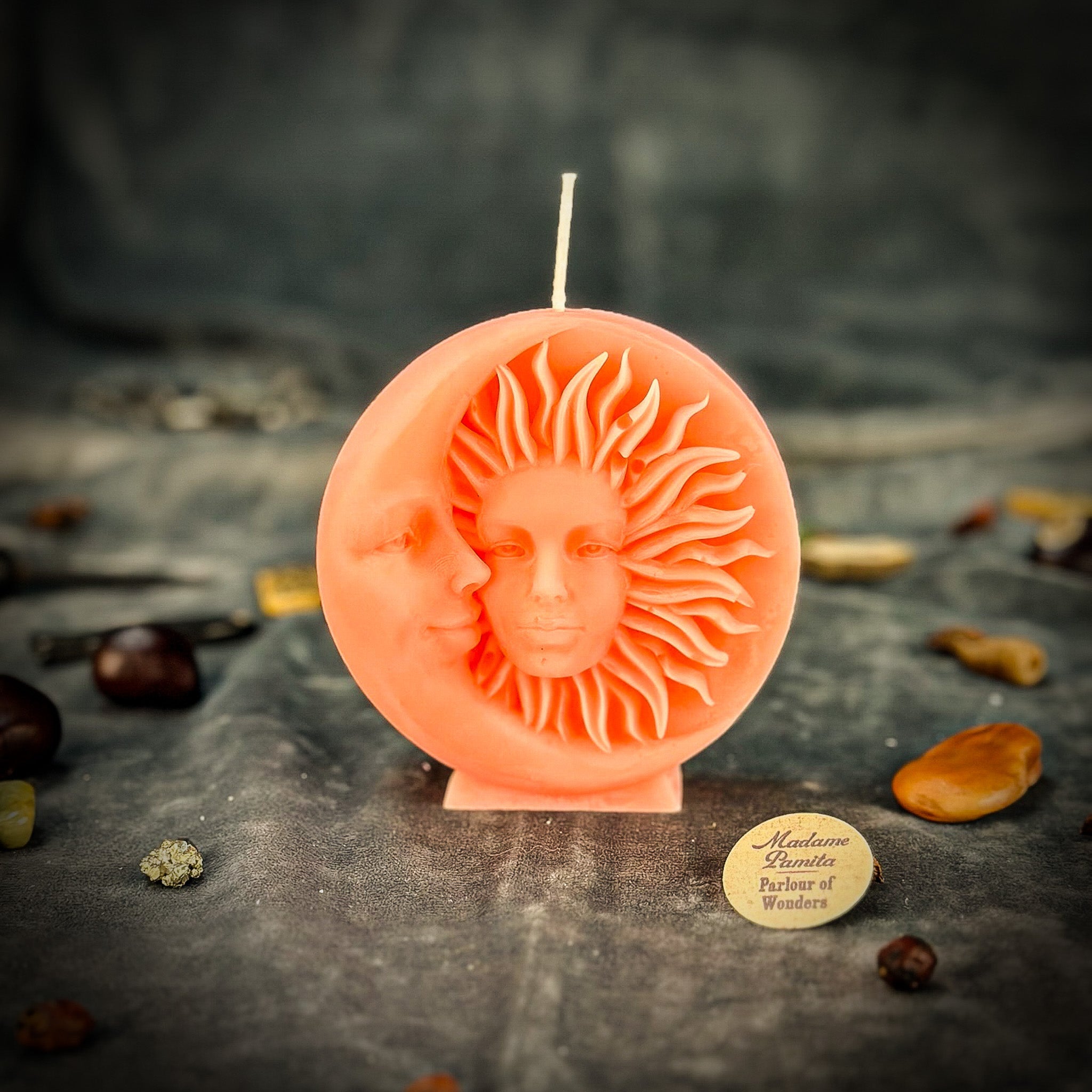 Beeswax Equinox and Solstice Spell Candle by Parlour of Wonders, yellow beeswax candle for seasonal magic and balance.
