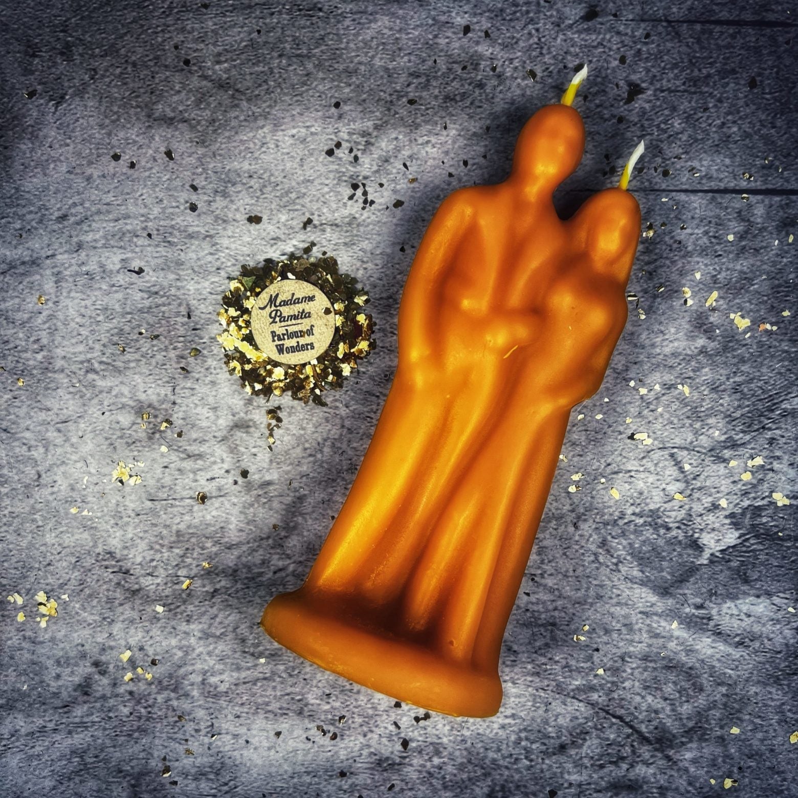 Beeswax Happy Marriage Spell Candle by Parlour of Wonders, yellow beeswax candle for commitment and union magic.