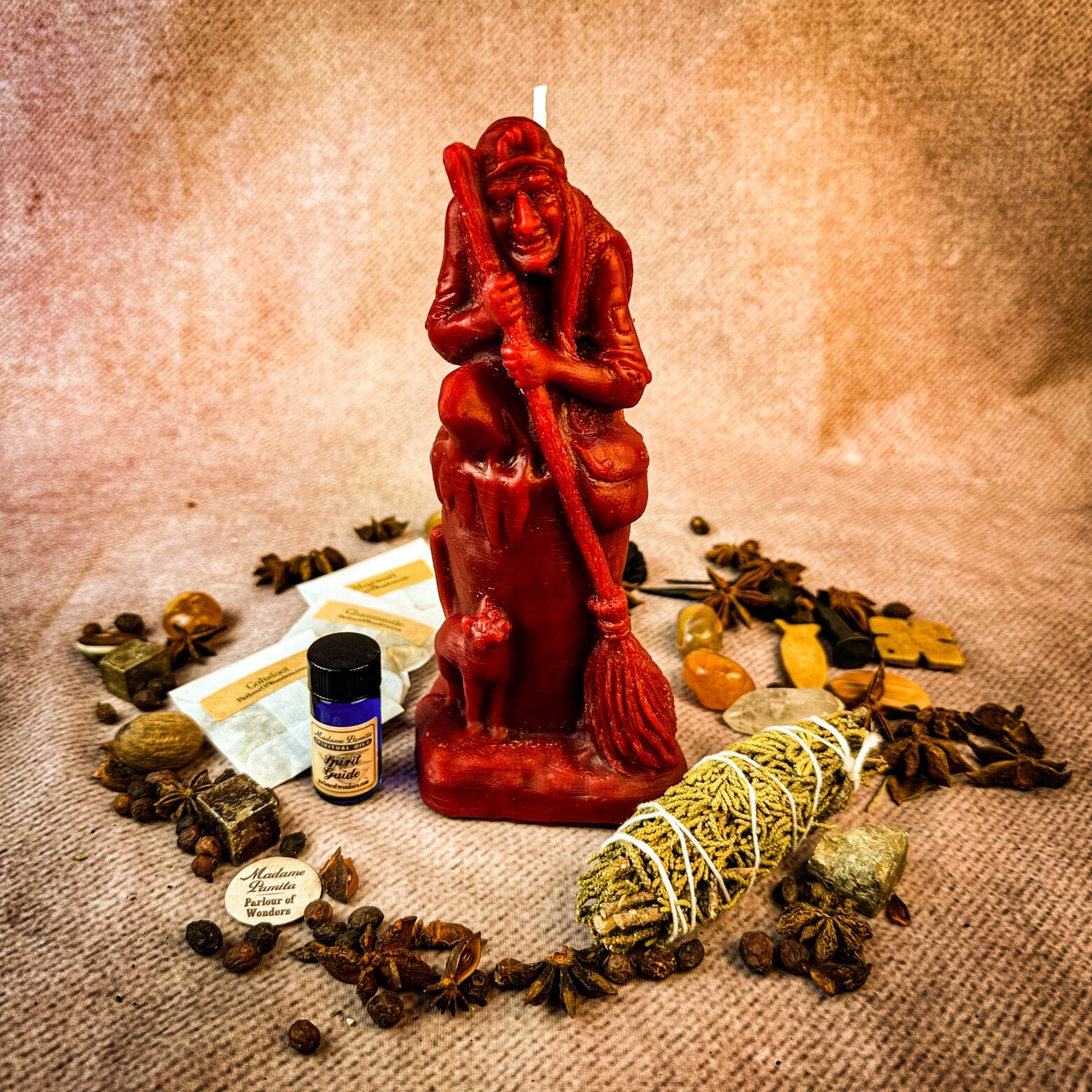 Blessings of Baba Yaga Candle Spell Kit by Parlour of Wonders featuring black candles for wisdom and protection.