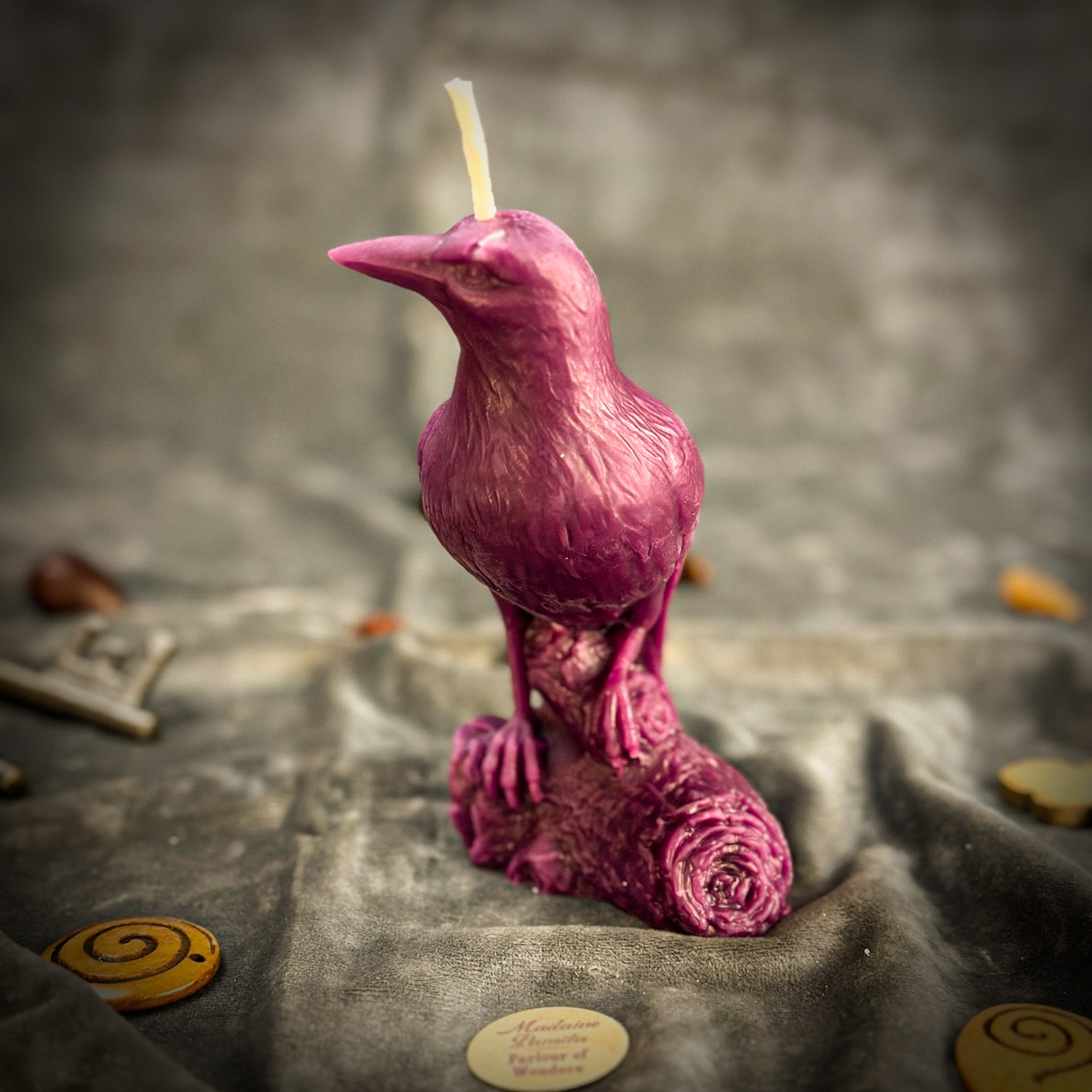 Black candle spell kit by Parlour of Wonders for Raven magic to enhance intelligence and connect with the spirit world.
