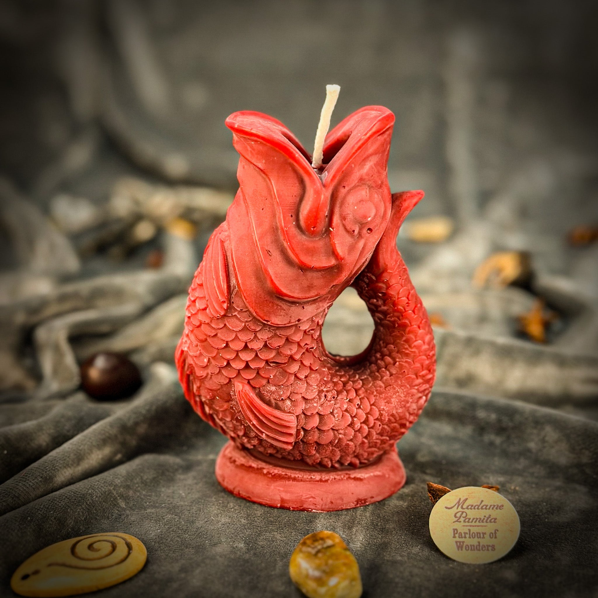 Magic Fish Wishing Candle Spell Kit by Parlour of Wonders, featuring blue candles for manifestation and dream magic.