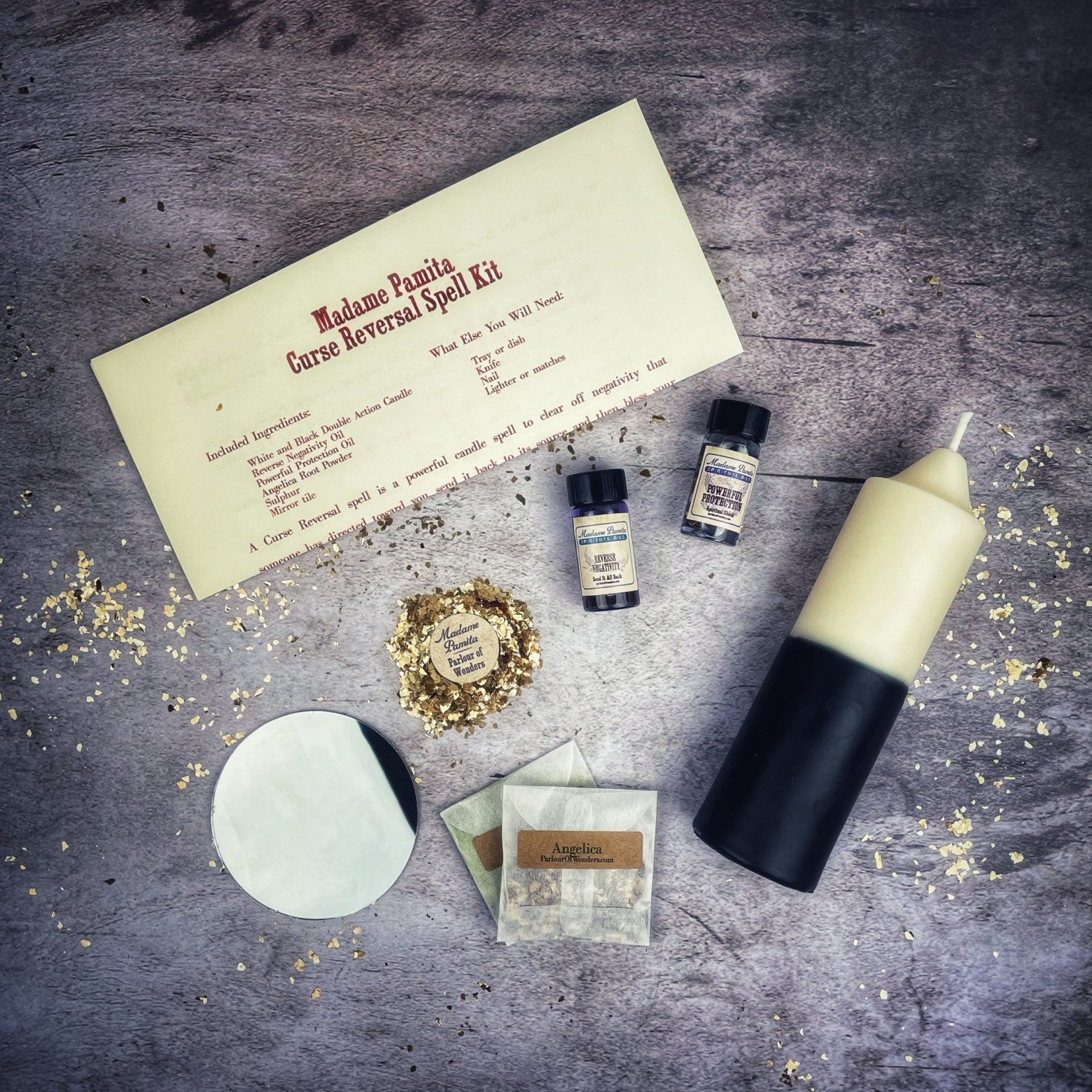 Blue Curse Reversal Candle Spell Kit by Parlour of Wonders for breaking curses and sending negativity back.