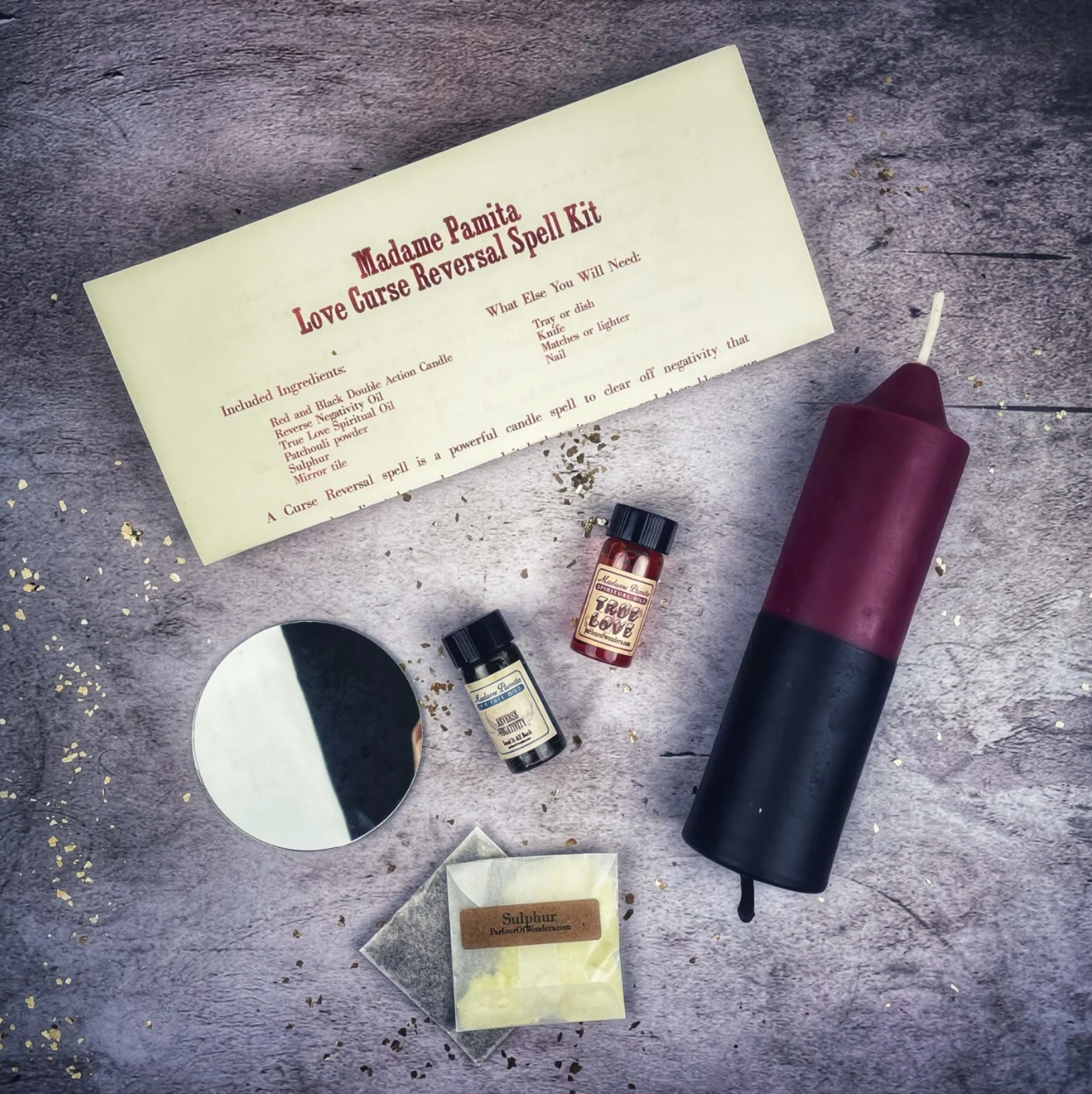 Blue Curse Reversal Candle Spell Kit by Parlour of Wonders for breaking curses and sending negativity back.