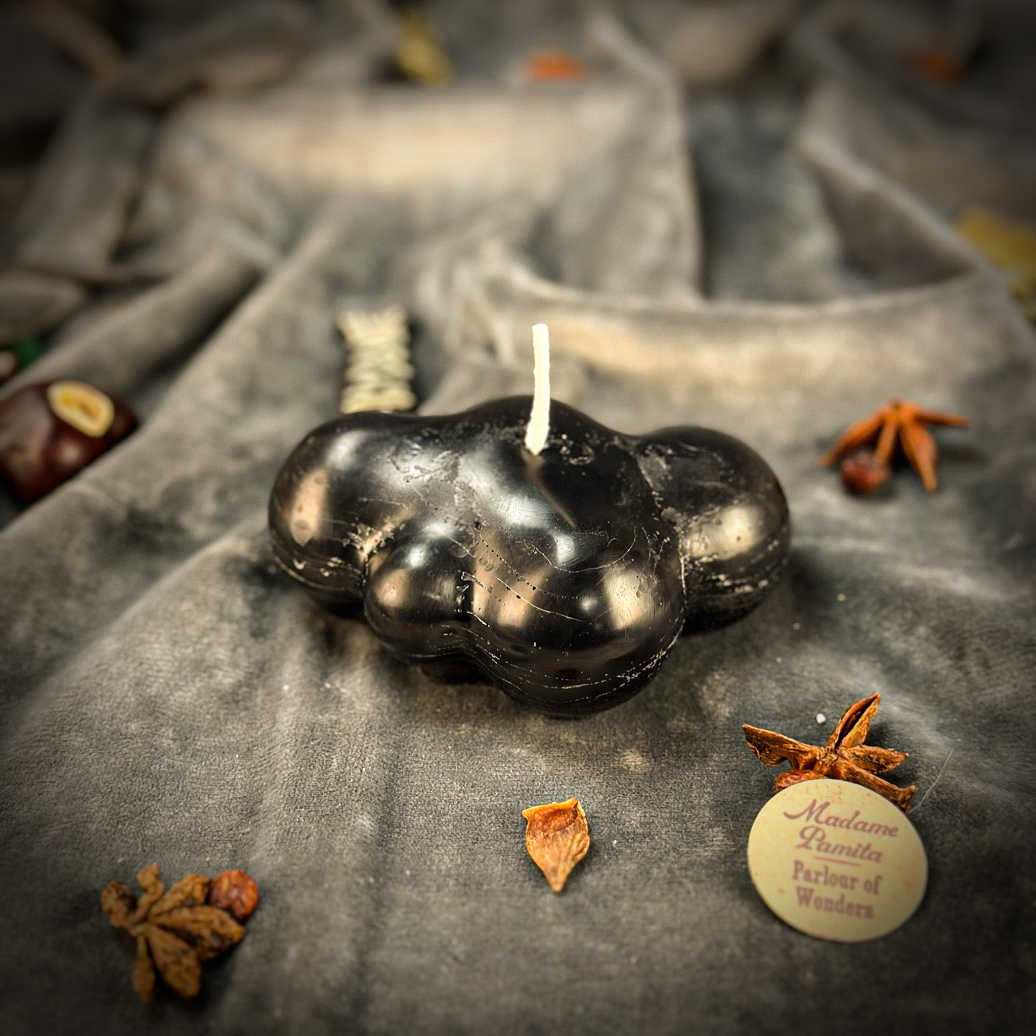 Blue Dreamy Cloud Candle Spell Kit from Parlour of Wonders for sleep, relaxation, and dreamwork magic.