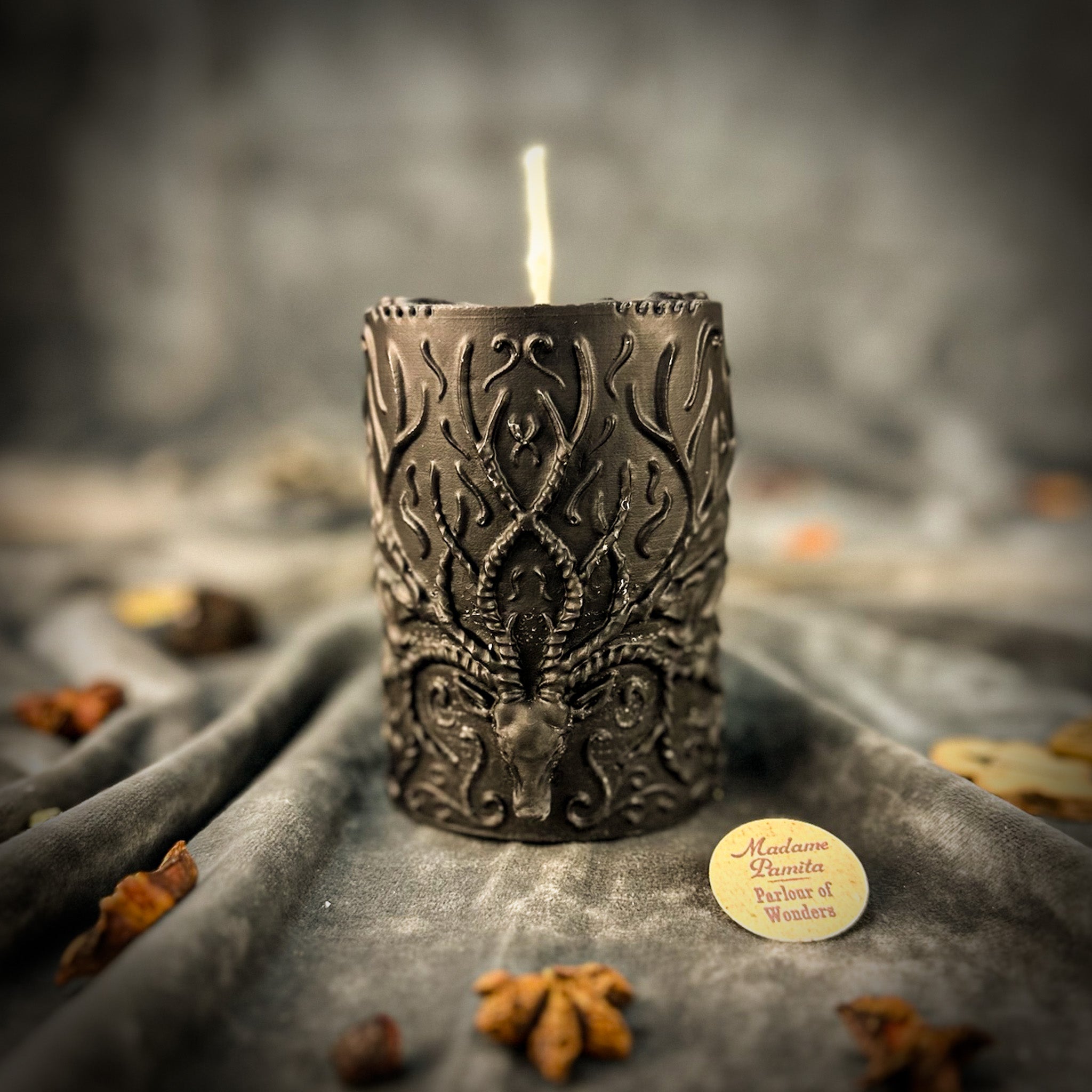 Parlour of Wonders Stag of the Quest Candle Spell Kit with brown candles and mystical symbols for spiritual guidance and life’s mission magic.