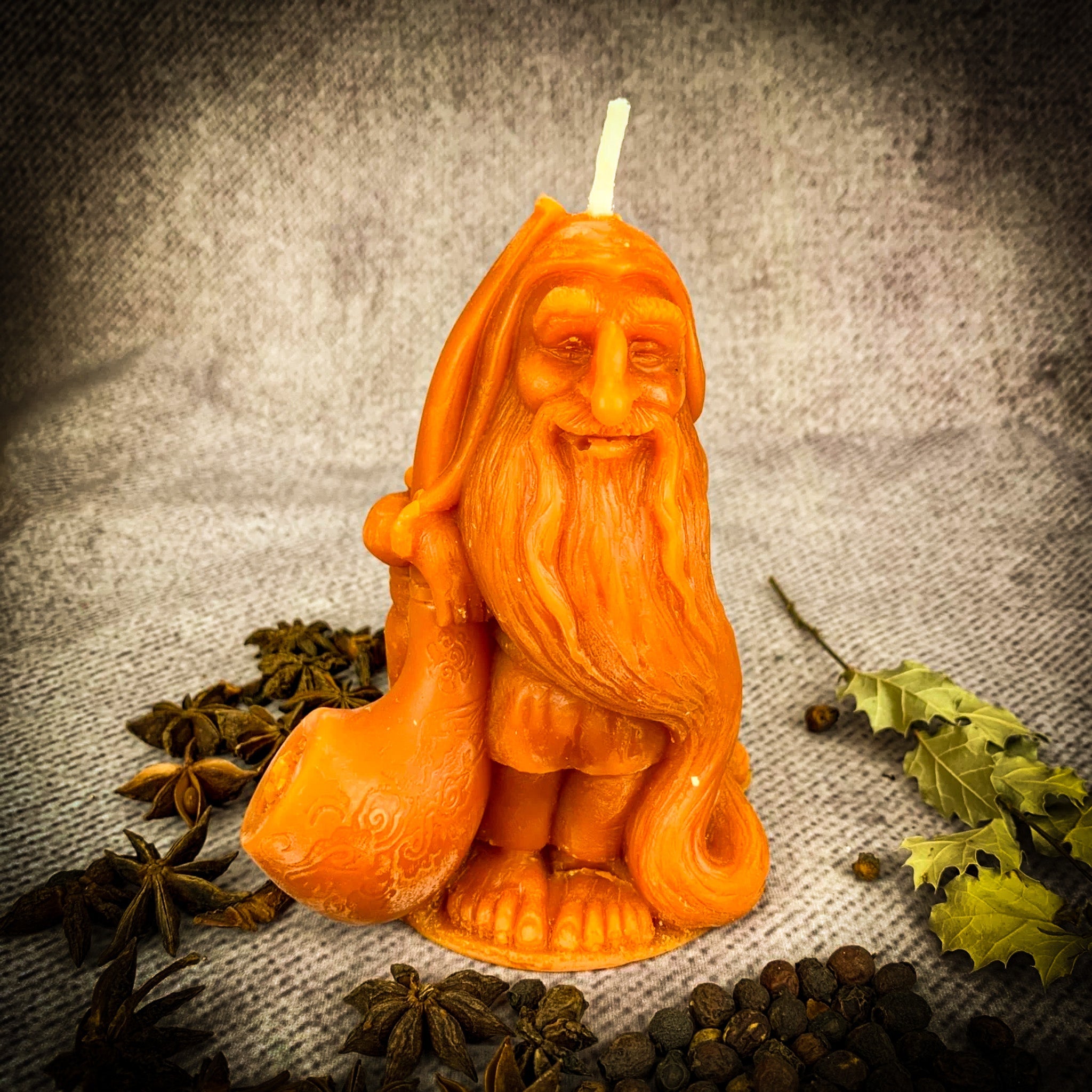 Domovyk House Blessing Candle Spell Kit by Parlour of Wonders, includes brown grounding candles and ritual tools for spiritual protection.