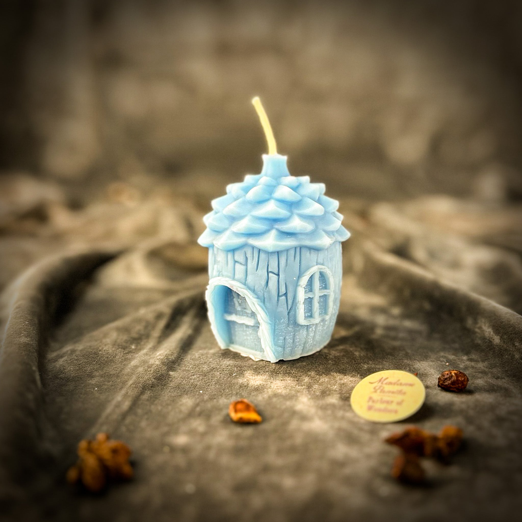 Parlour of Wonders Pinecone of Protection Candle Spell Kit with brown grounding pinecone, fairy magic, and guardian energy elements.