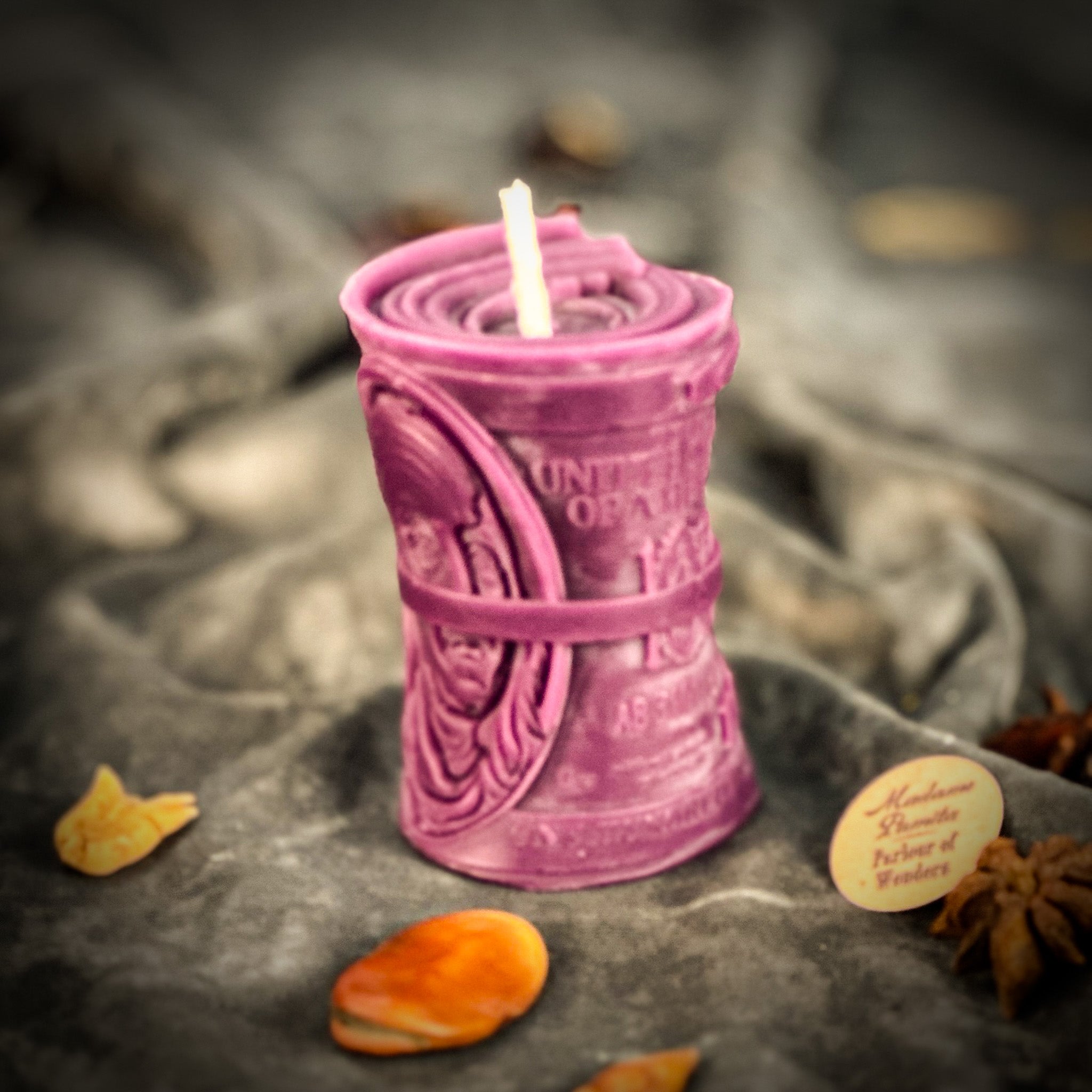 Green Candle Spell Kit for debt collection and fair compensation by Parlour of Wonders, includes candles and magical tools.