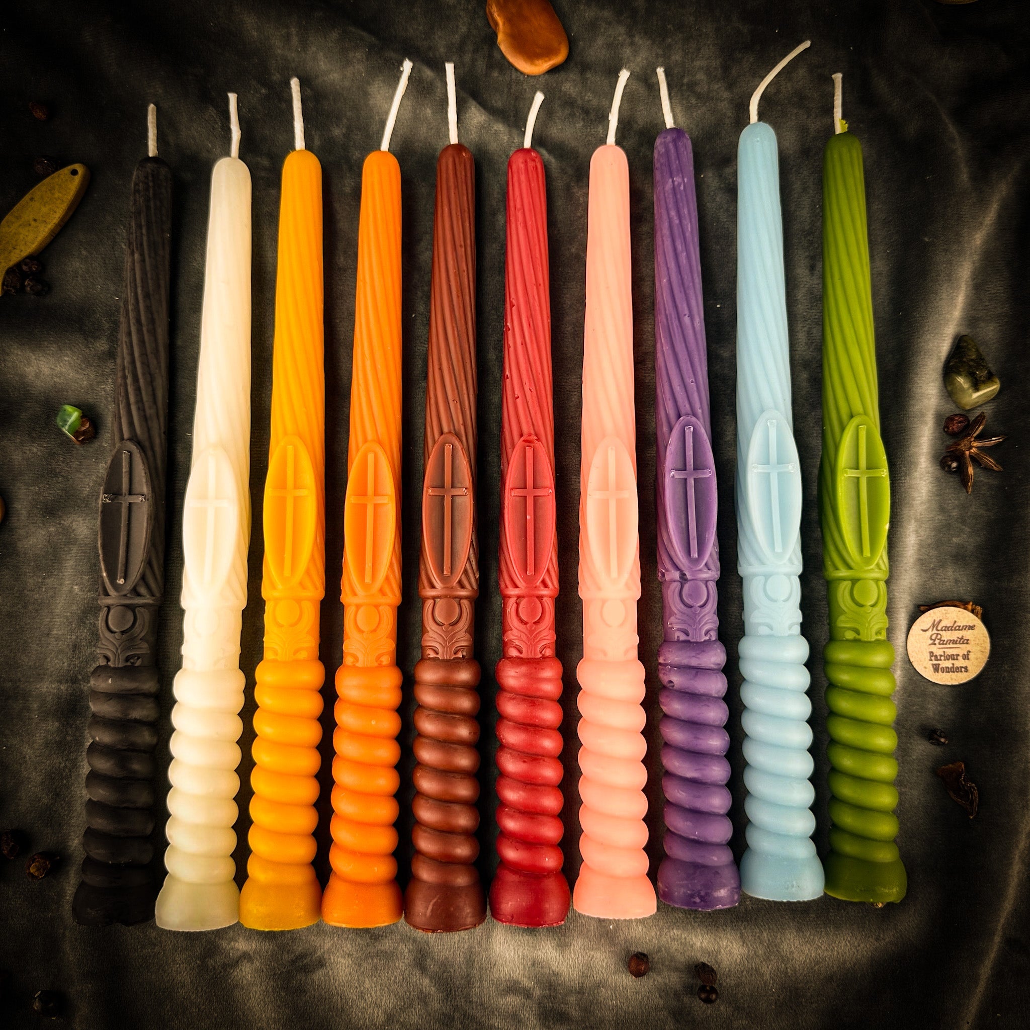 Green Gromnica Candlemas Candle Spell Kit by Parlour of Wonders, used for Slavic protection and blessing magic.