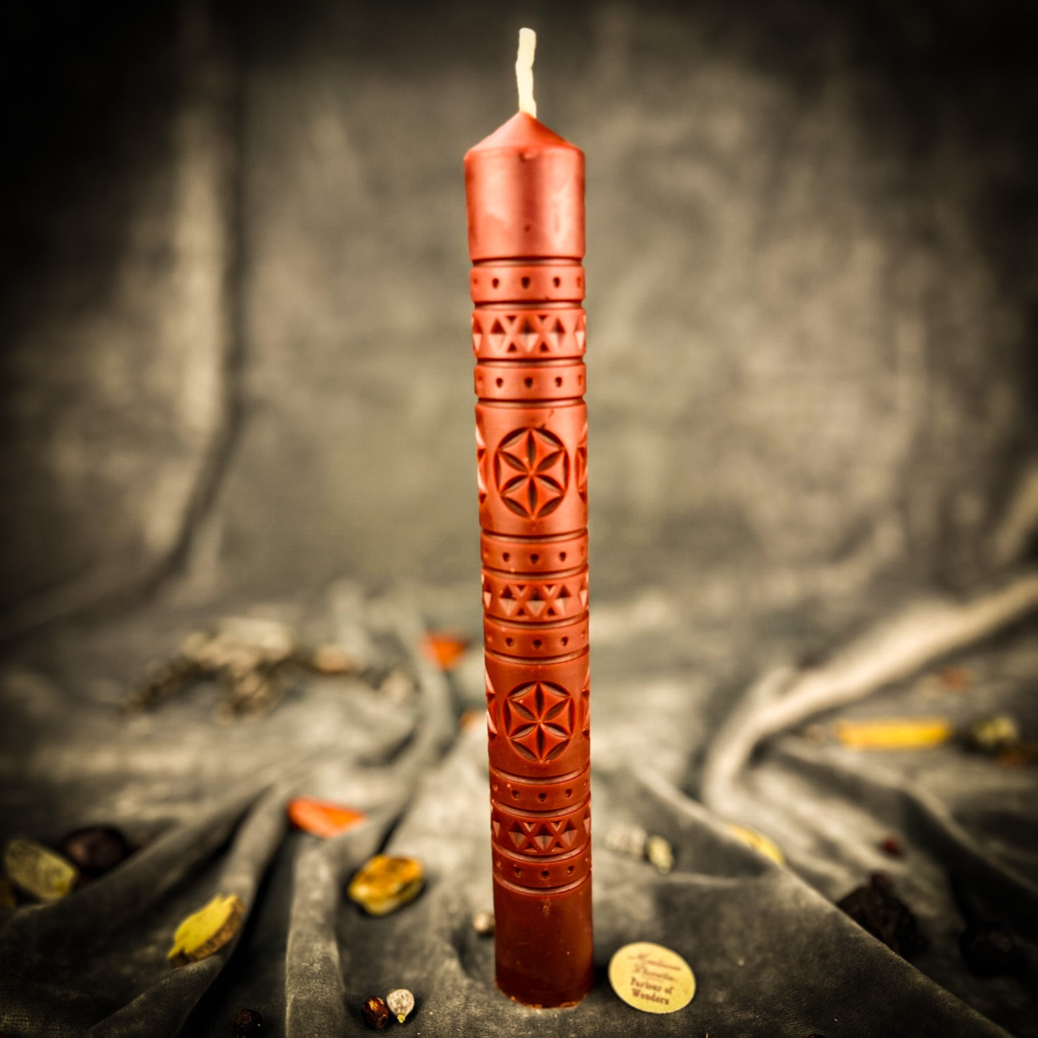 Parlour of Wonders Rozetka Six Petal Rosette Candle Spell Kit with green candle for protection and harmony.
