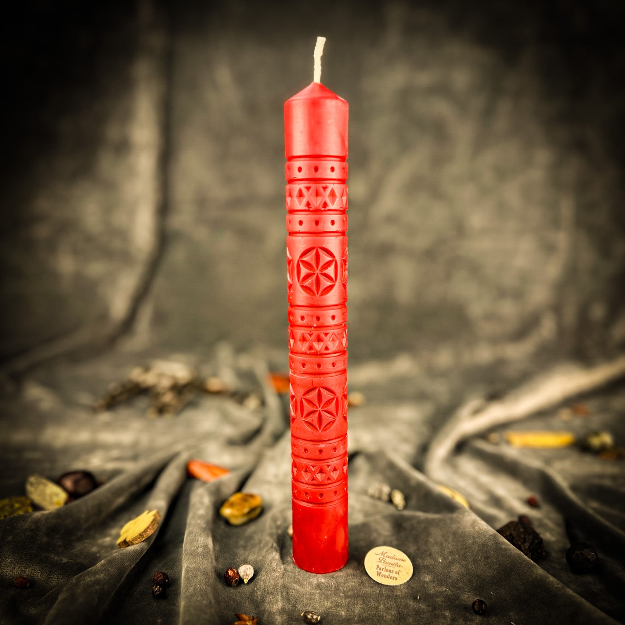 Parlour of Wonders Rozetka Six Petal Rosette Candle Spell Kit with green candles for protection and harmony rituals.