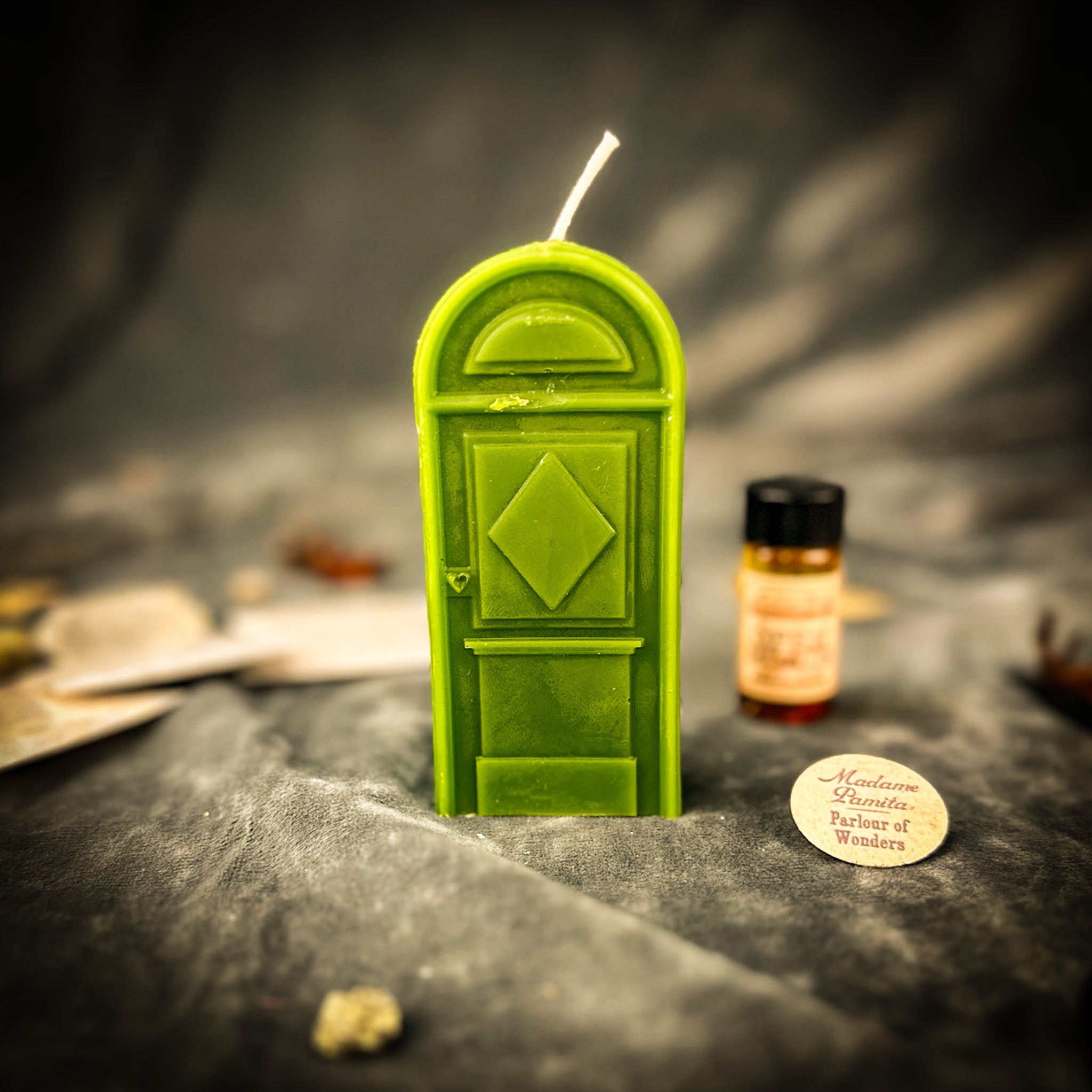 Green Candle Spell Kit by Parlour of Wonders for new beginnings and success, featuring candles and ritual tools for opportunities.