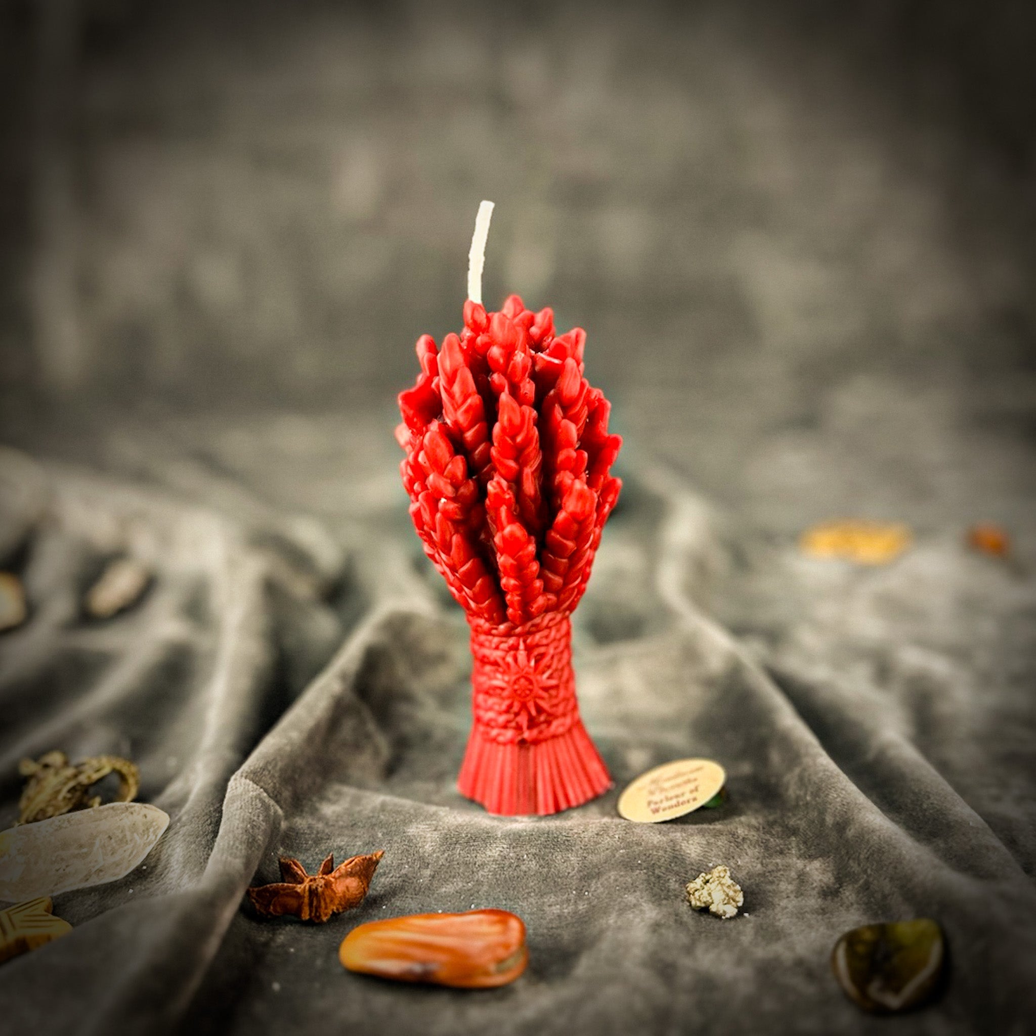 Parlour of Wonders Didukh Candle Spell Kit for calling ancestors, includes orange candles and ritual items for new beginnings.