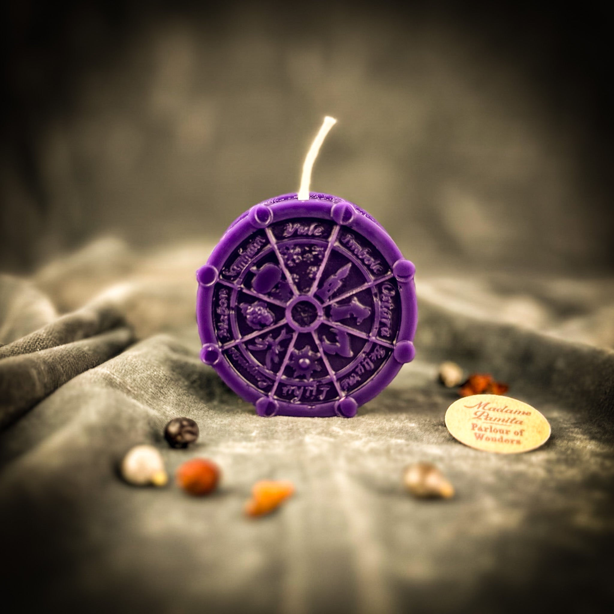 Parlour of Wonders Wheel of the Year Wishes Candle Spell Kit with orange candles for sabbat celebrations and seasonal magic.