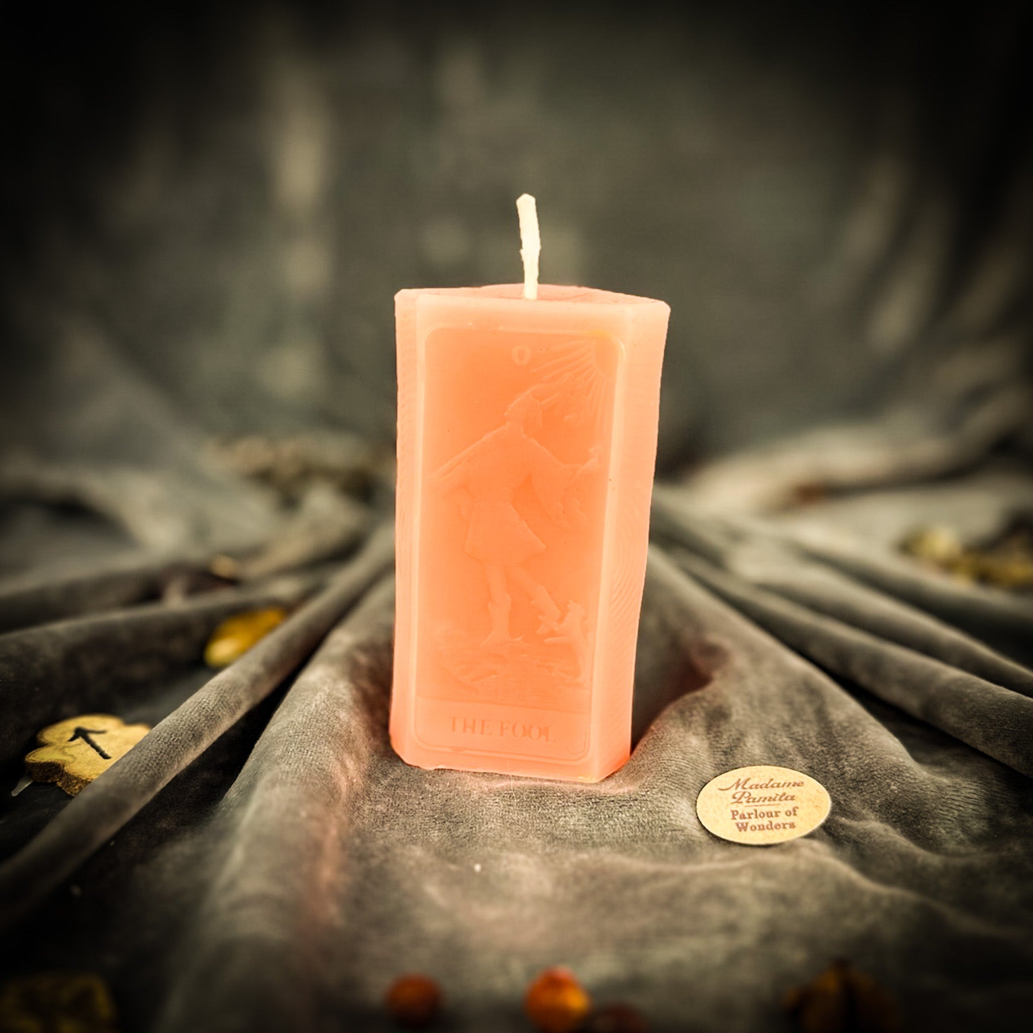 Parlour of Wonders Fool Candle Spell Kit with orange candles for new beginnings and adventure magic, designed for spell casting.