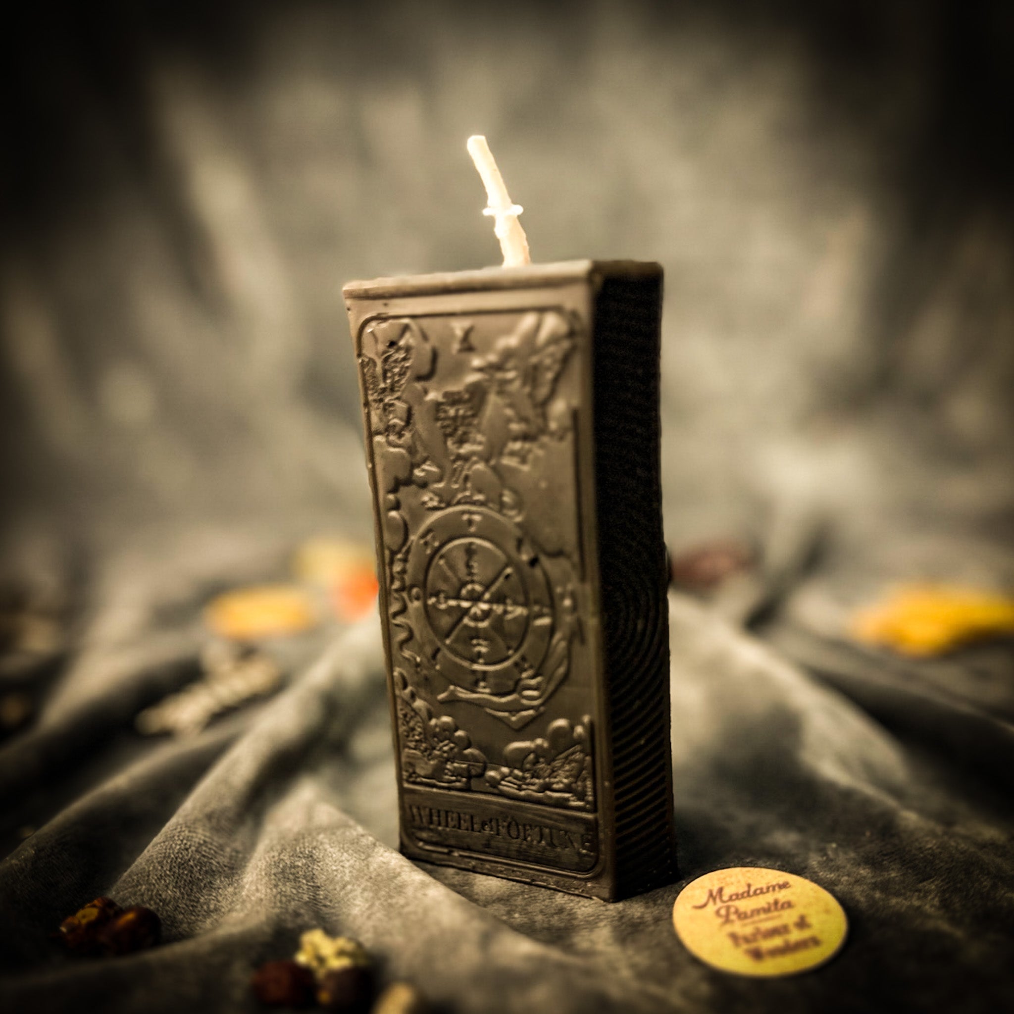 Orange Candle Spell Kit for luck and opportunity by Parlour of Wonders, featuring candles and tools for magic rituals.