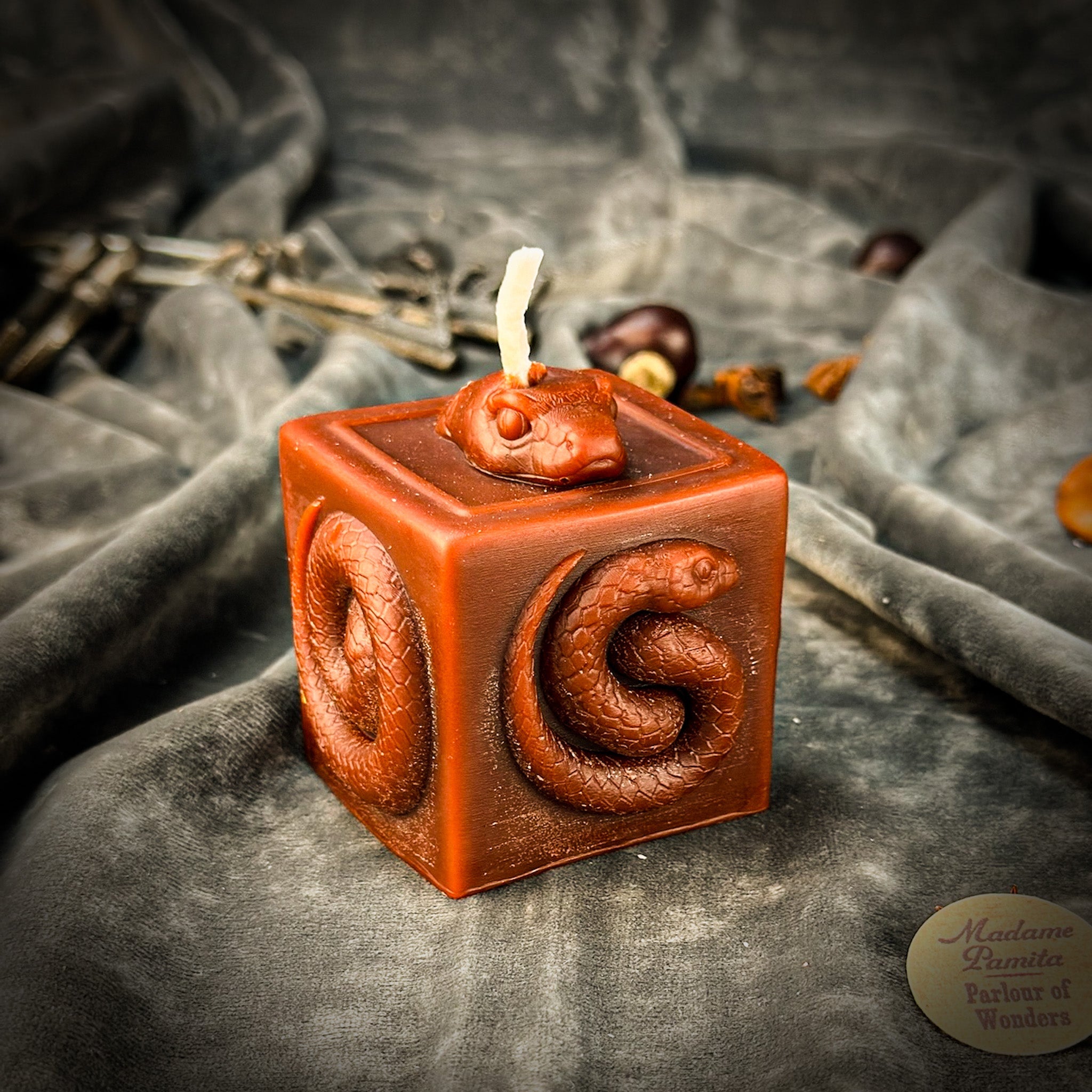 Pink Snake of Transformation Candle Spell Kit by Parlour of Wonders for renewal and personal growth, featuring candles and ritual items.