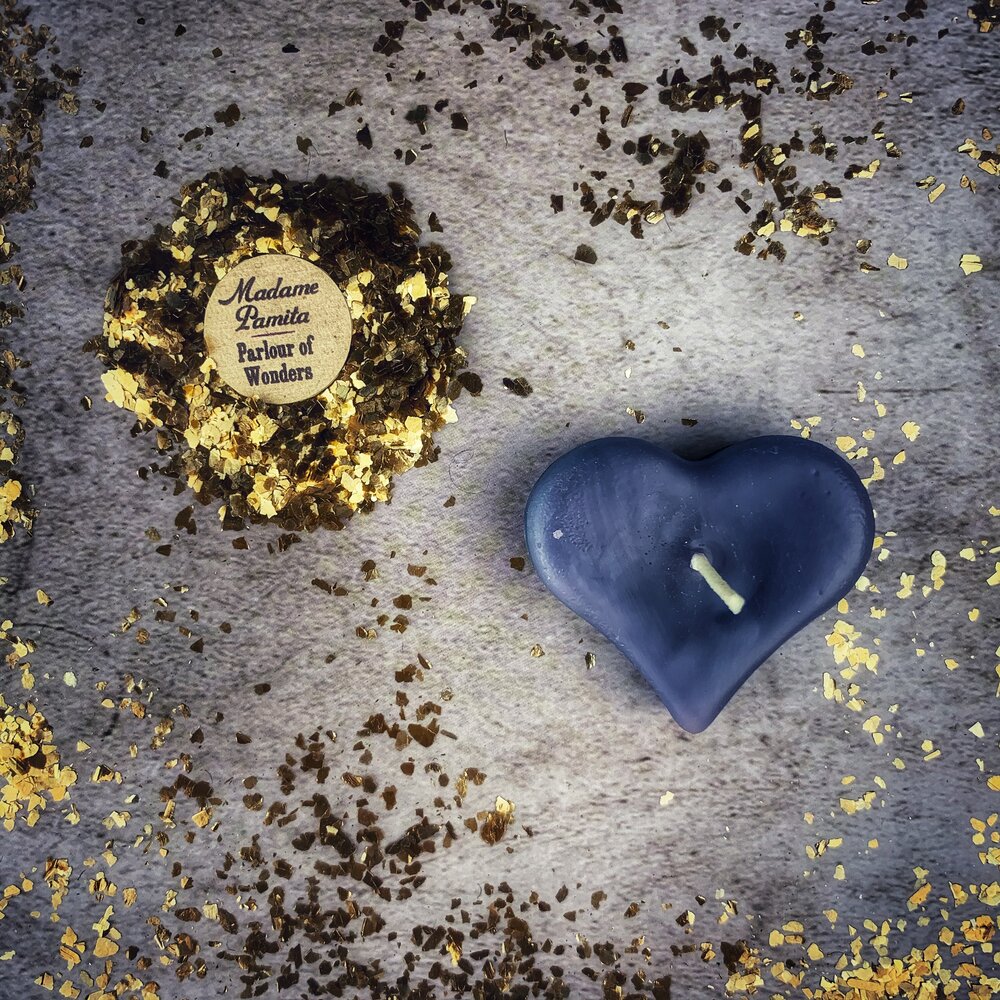 Mini Heart Candle Spell Kit by Parlour of Wonders with pink candles for love influence and emotional healing magic.