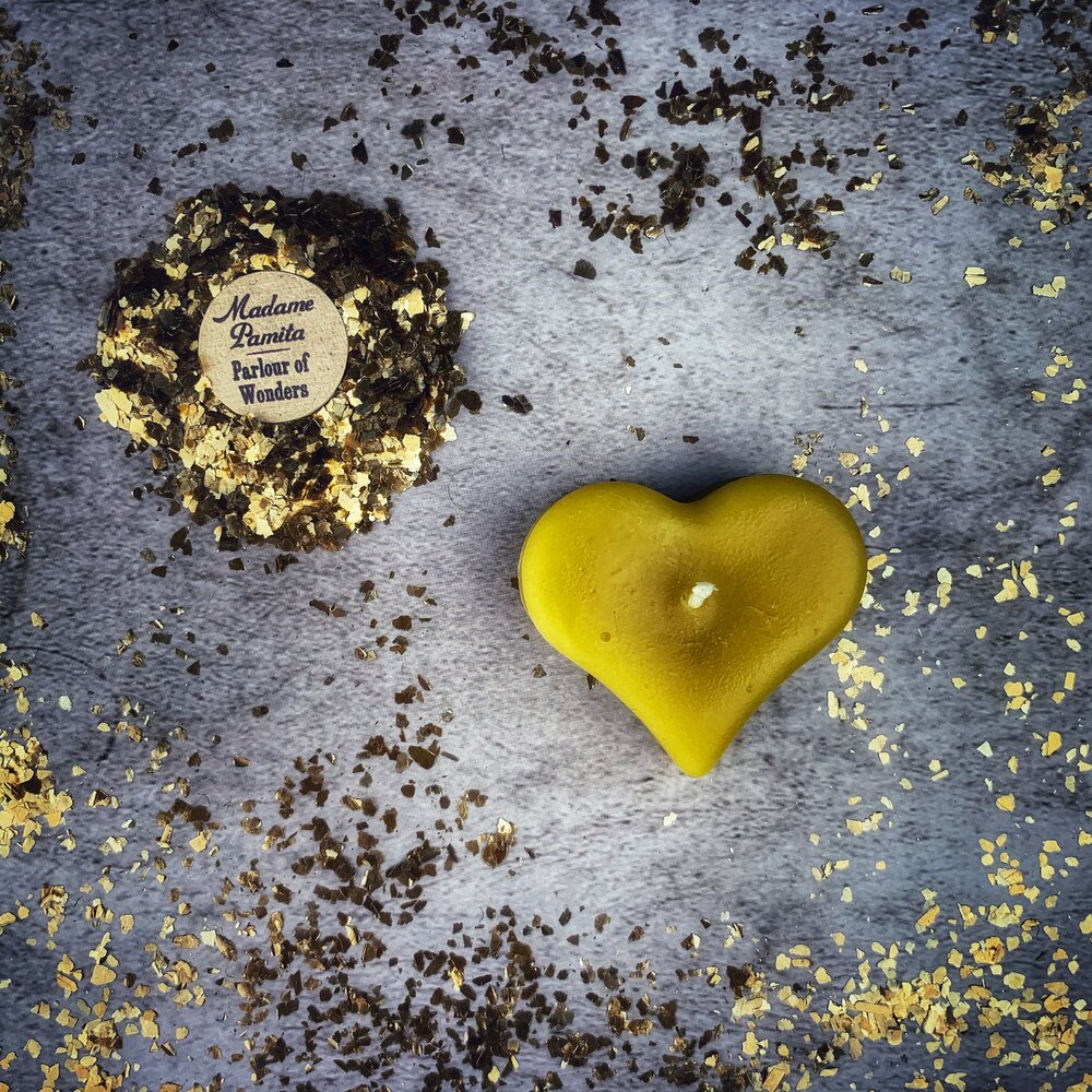 Mini Heart Candle Spell Kit by Parlour of Wonders with pink candles for love influence and emotional healing magic.