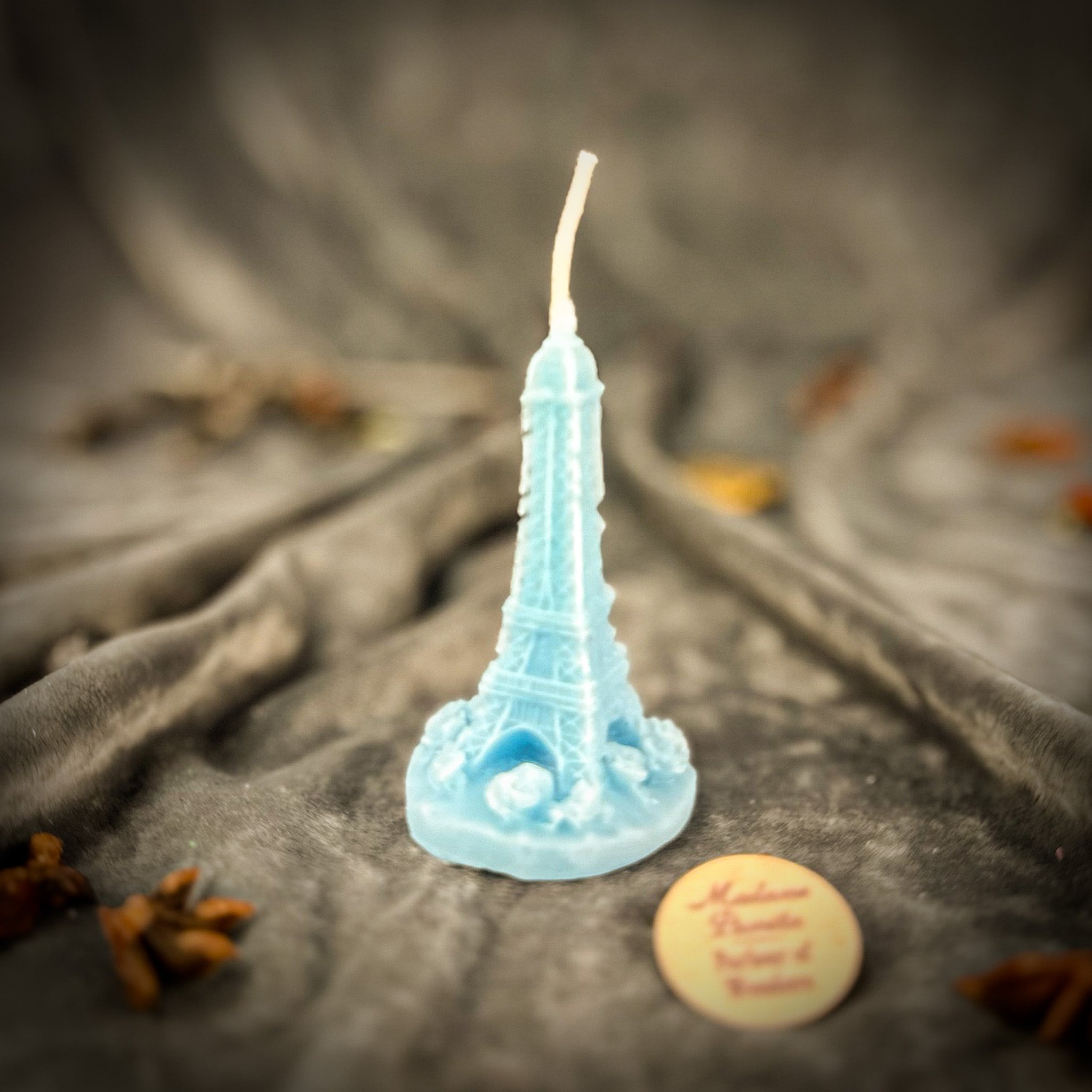 Purple Eiffel Tower Candle Spell Kit by Parlour of Wonders, featuring travel-themed candles for adventure and wanderlust magic.
