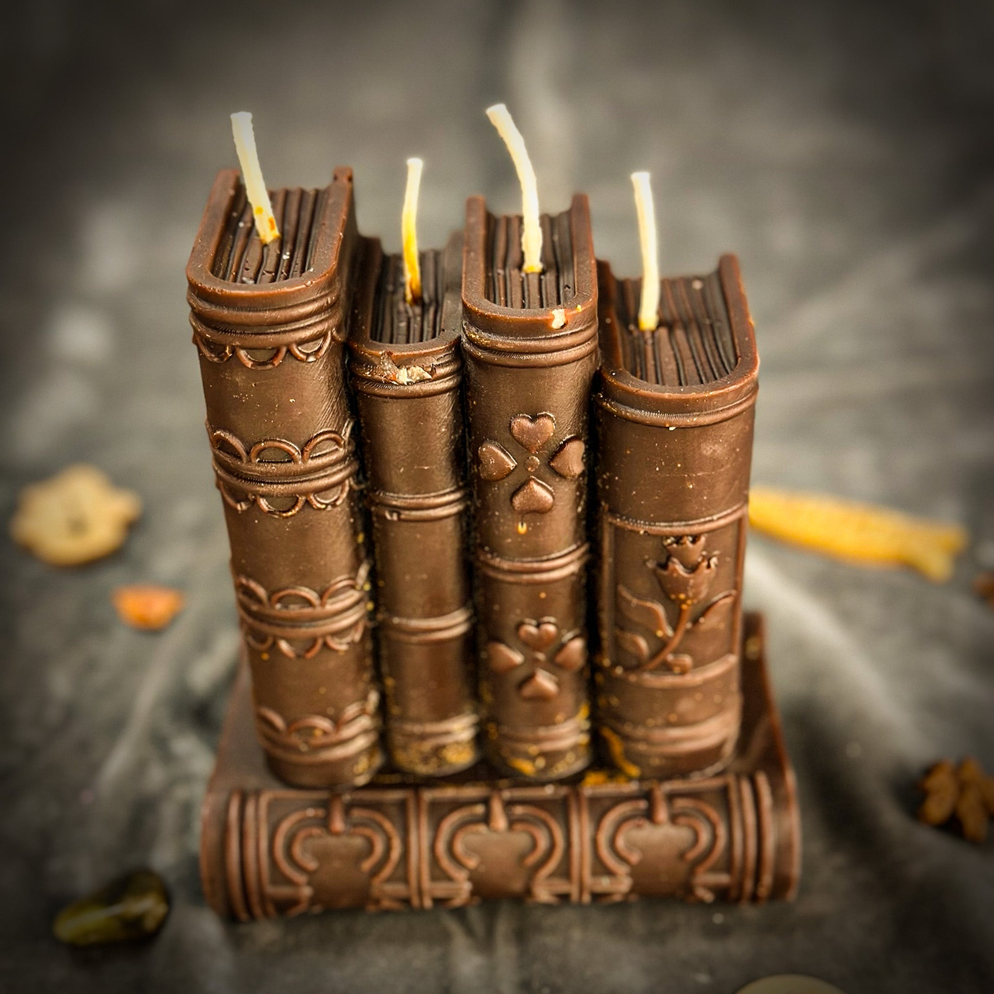 Parlour of Wonders Books of Magic Candle Spell Kit with red candles, crystals, and writing tools for learning and creativity.