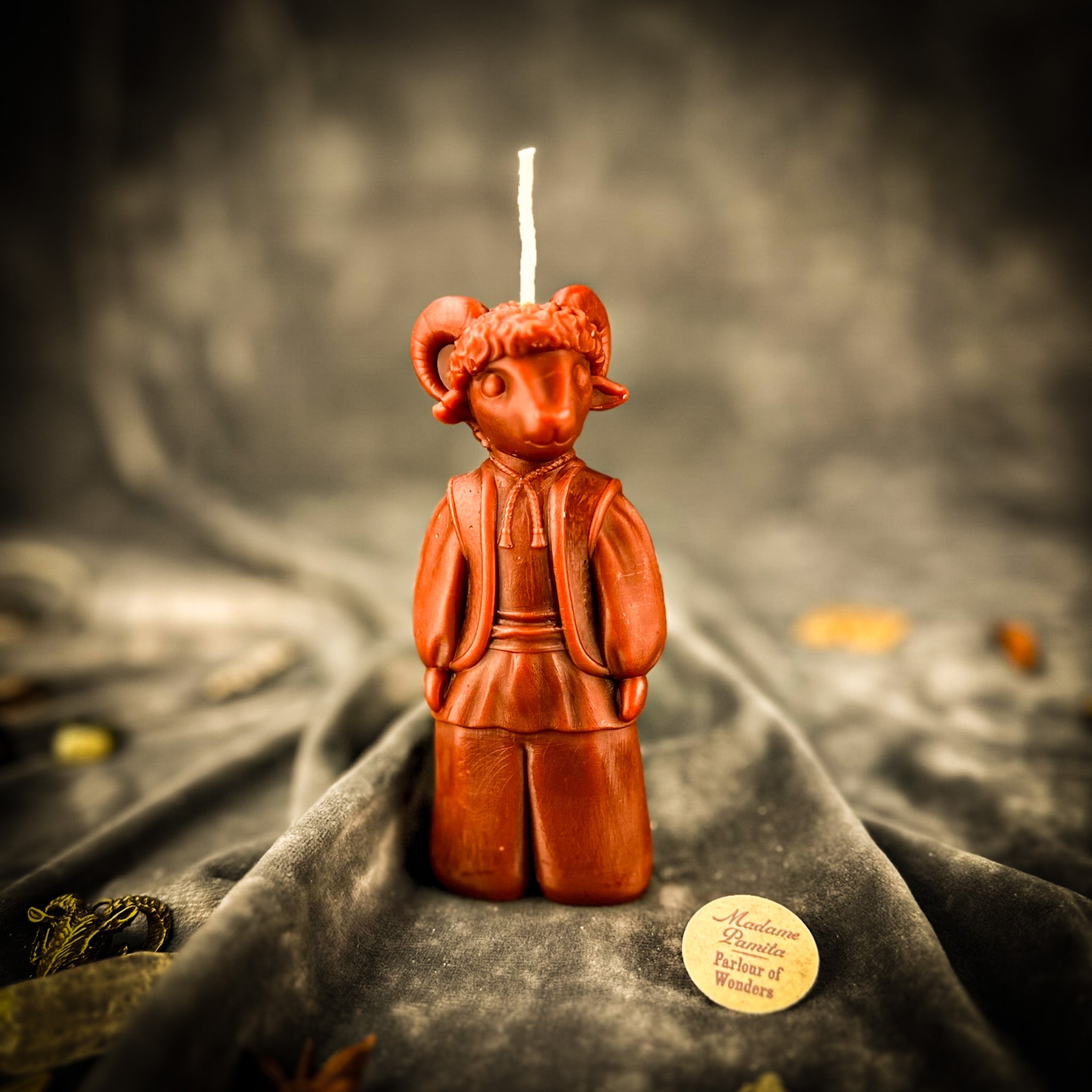 Red Passion New Year Blessing Goat Candle Spell Kit from Parlour of Wonders, includes candles and tools for spiritual rituals.