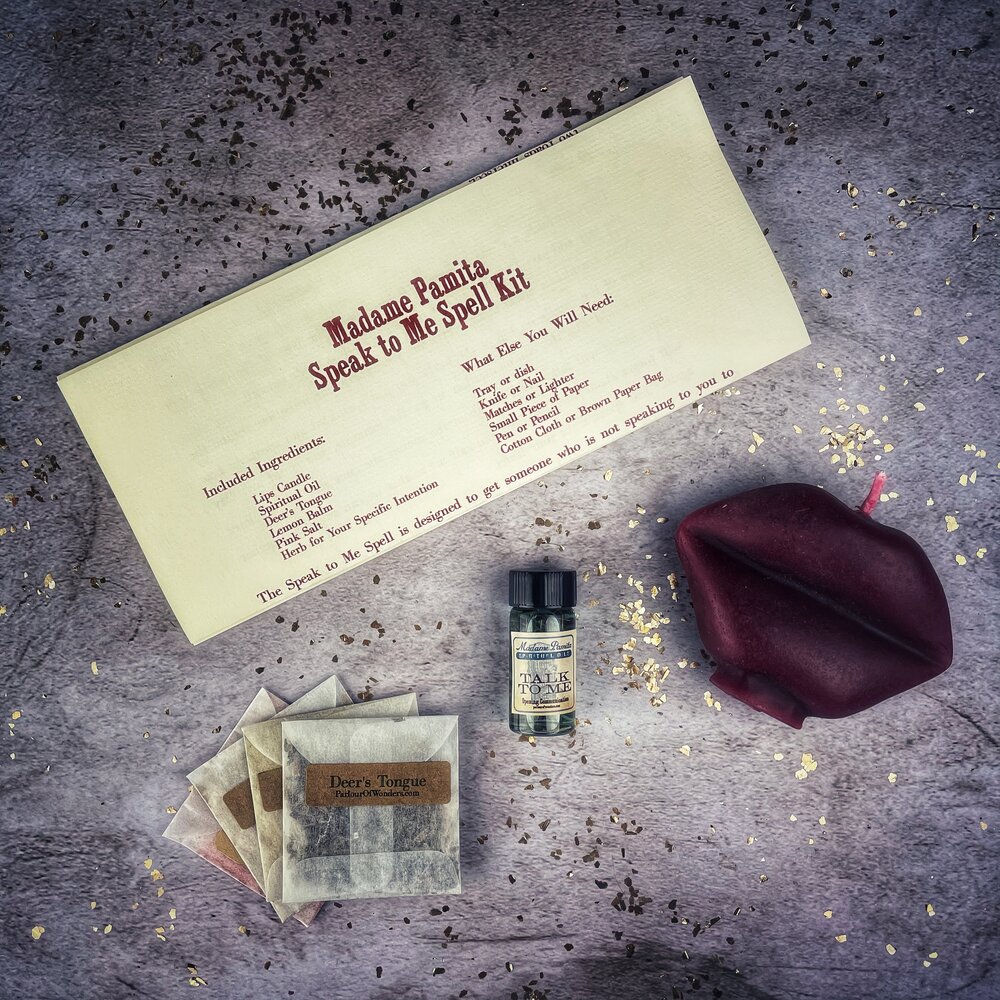 Parlour of Wonders Speak to Me Candle Spell Kit with red candles for open communication and reconciliation.