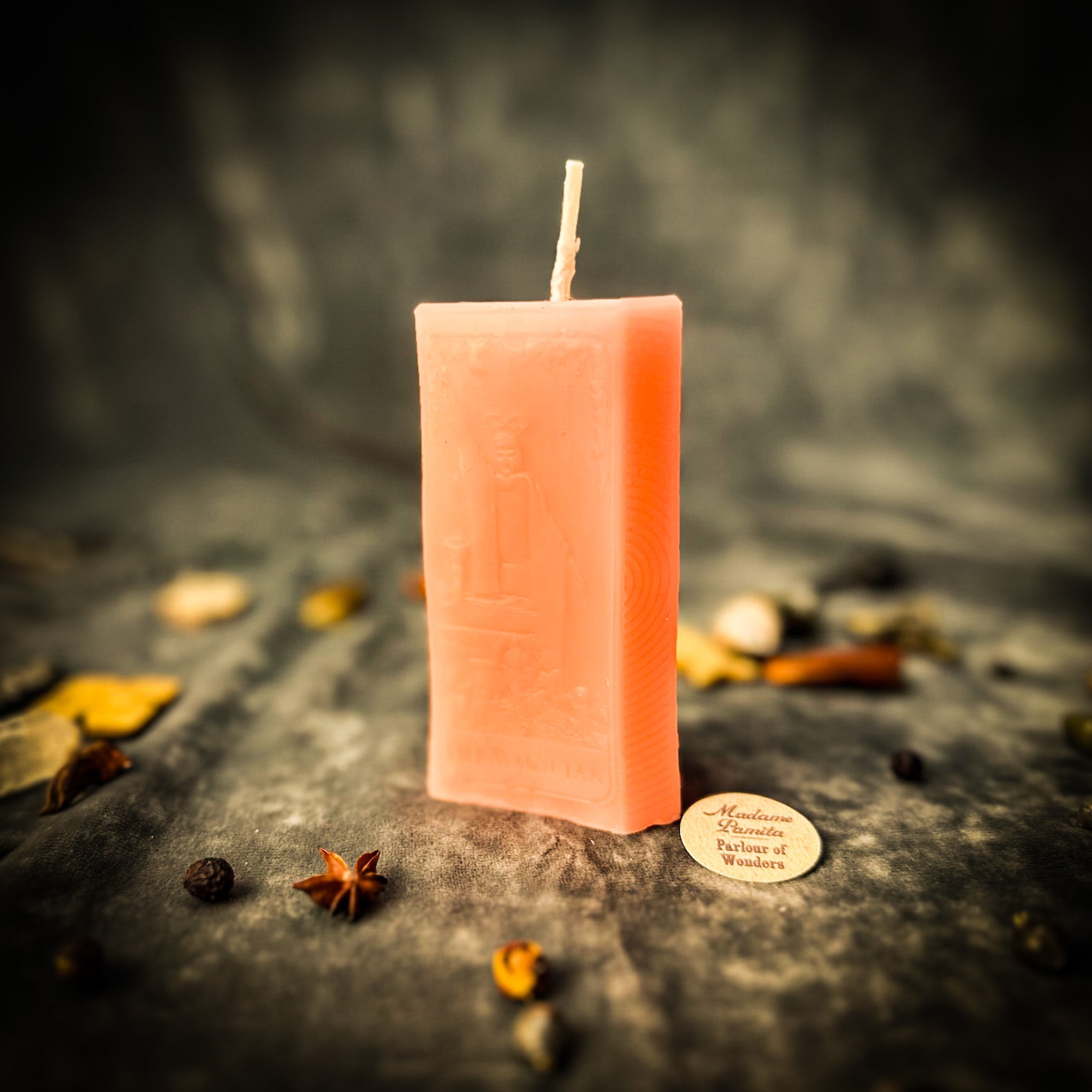 Red Candle Spell Kit by Parlour of Wonders featuring candles and tools for manifestation and willpower magic rituals.