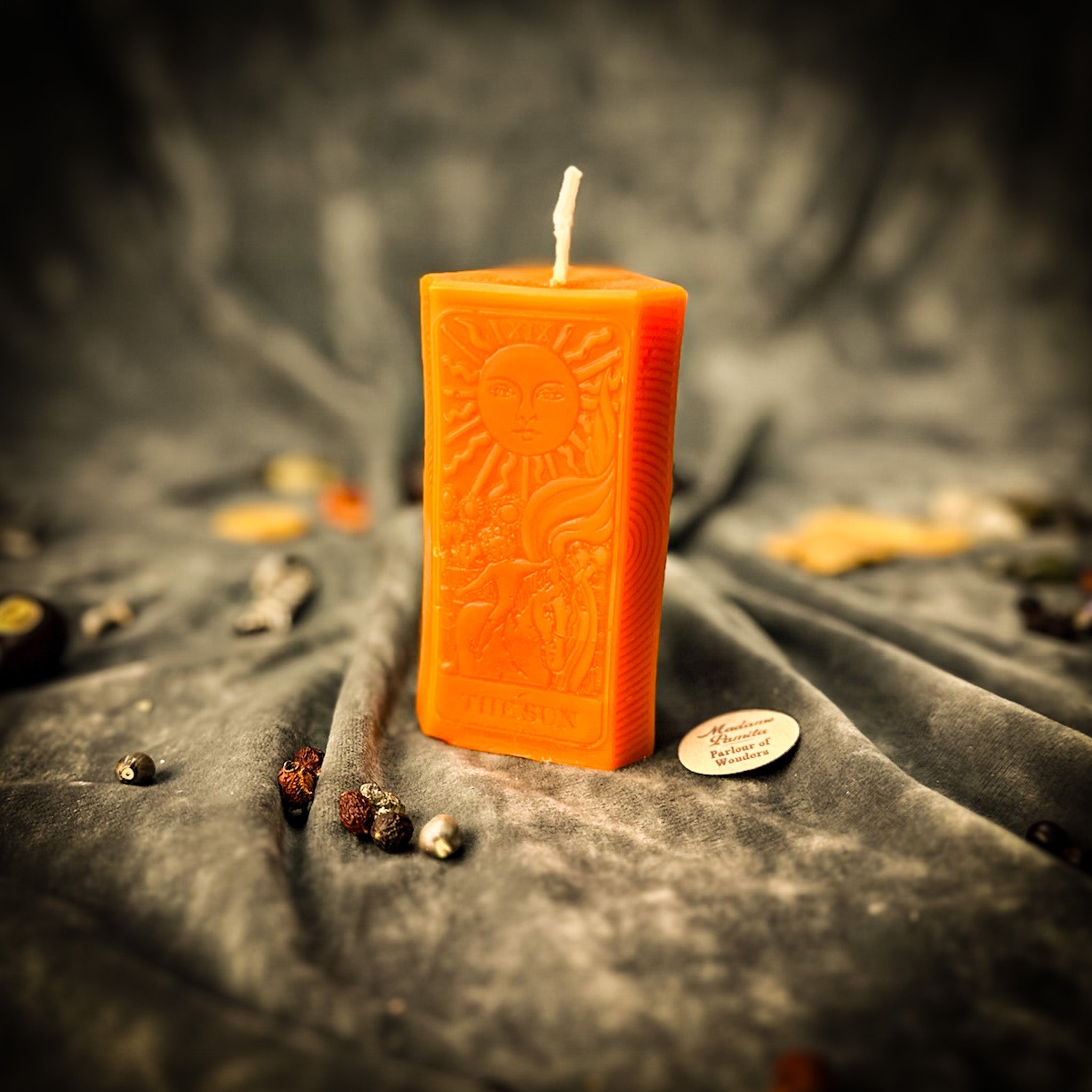 Red Candle Spell Kit by Parlour of Wonders for joy and success magic, featuring candles and tools for candle spell rituals.