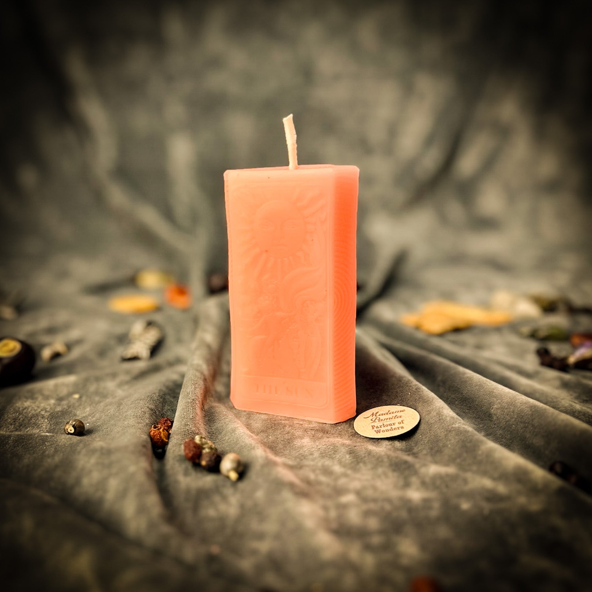 Red Candle Spell Kit by Parlour of Wonders for joy and success magic, featuring candles and tools for candle spell rituals.