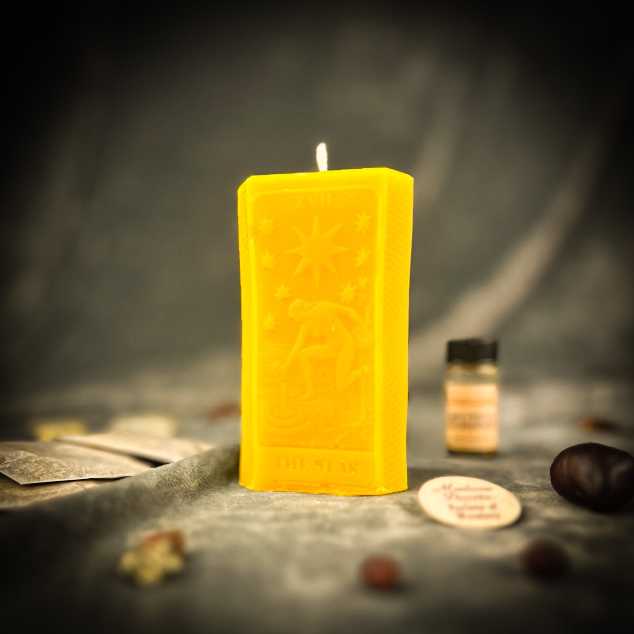 Parlour of Wonders Star Candle Spell Kit for hope and healing, featuring yellow candles and magical supplies for candle spell rituals.