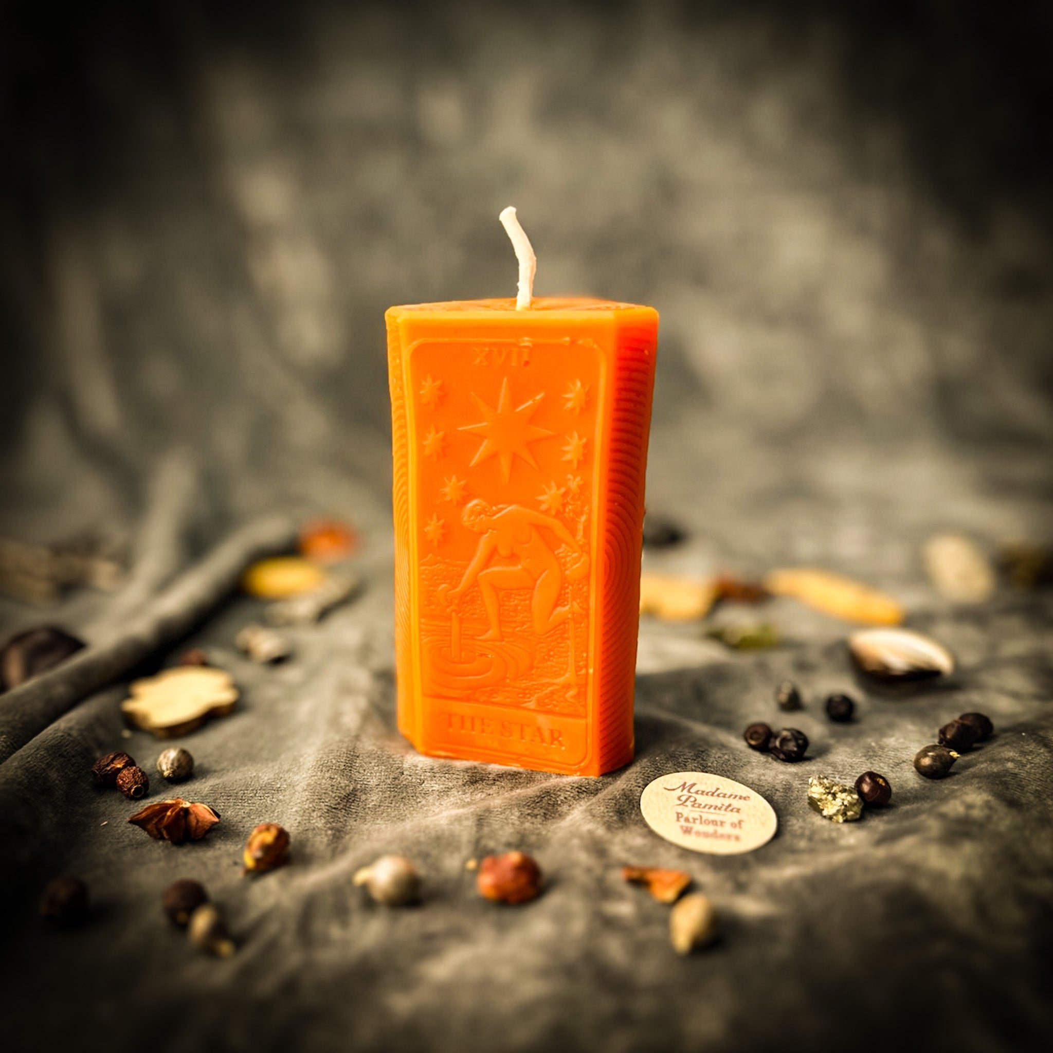 Parlour of Wonders The Star Candle Spell Kit with yellow candles for hope and healing magic, featuring candles and spell accessories.