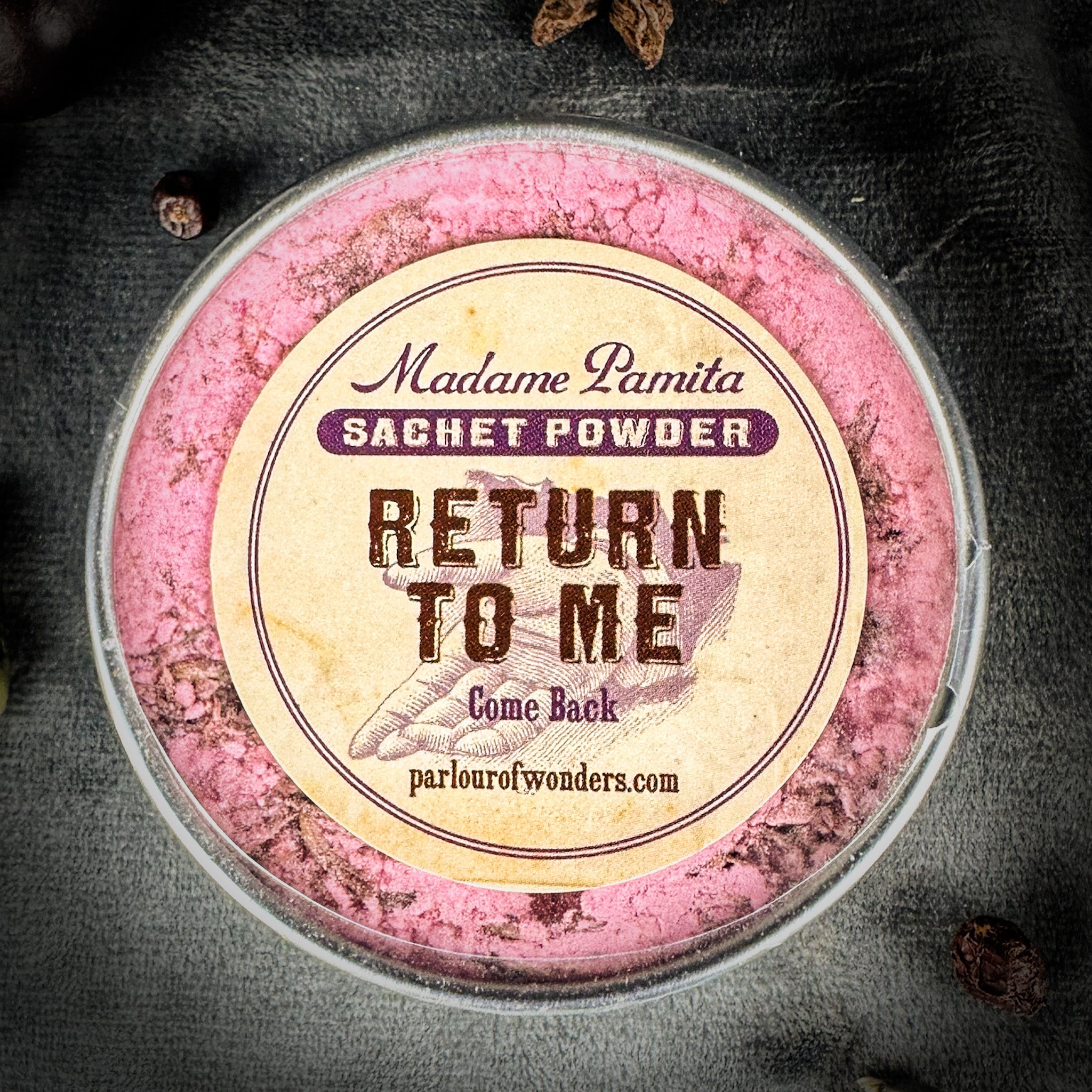 Return to Me Sachet Powder by Madame Pamita, a fragrant herbal powder in a small sachet from Parlour of Wonders.