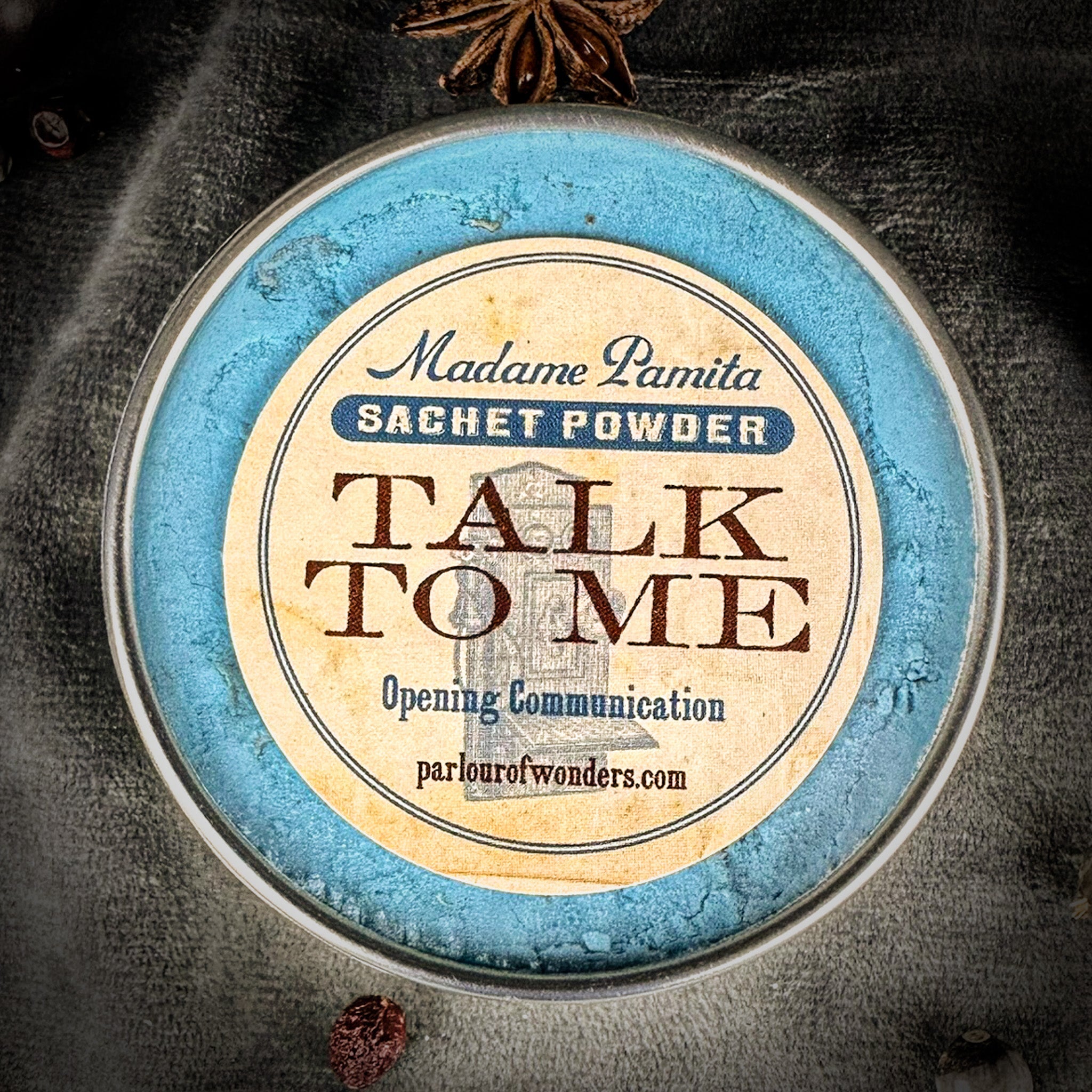 Talk to Me Sachet Powder by Madame Pamita, a mystical herbal powder in a small sachet from Parlour of Wonders.
