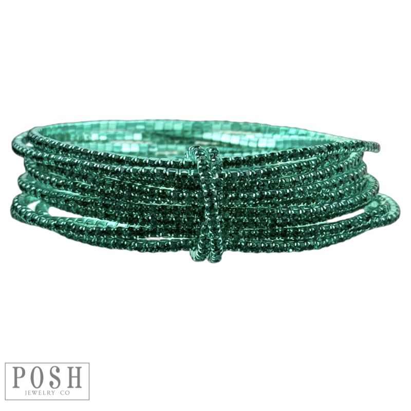 Set of three pink stretch bracelets with tiny rhinestones from Pink Panache Brands, featuring a stylish and delicate design.