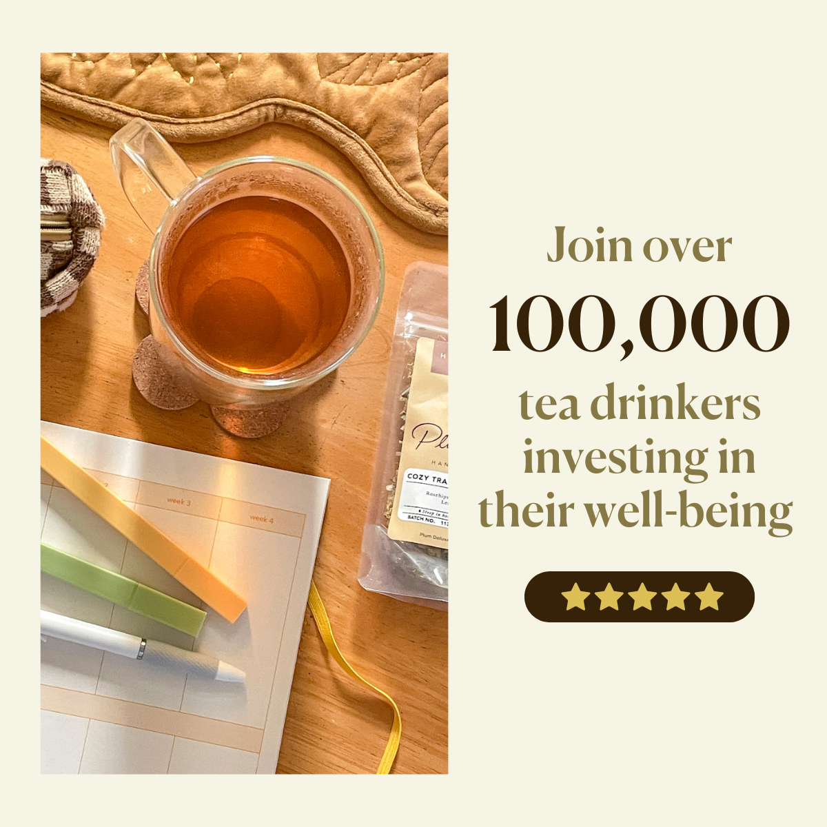 Assorted Plum Deluxe Tea Best Sellers Sampler Set featuring a variety of caffeinated tea options in colorful packages.