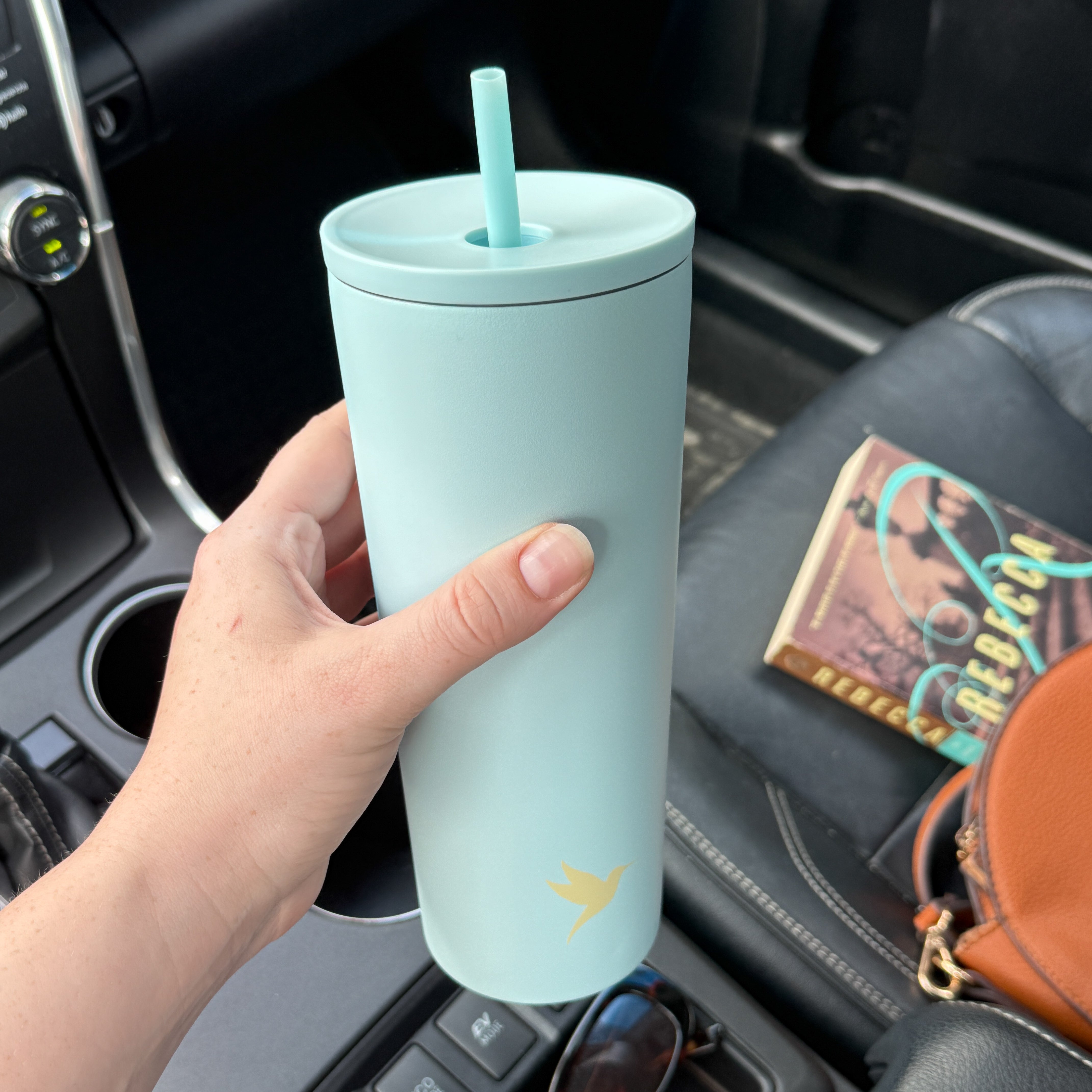 Dark purple Plum Deluxe Tea hot and cold tumbler with lid, designed for hot and iced tea, featuring a sleek, durable design.