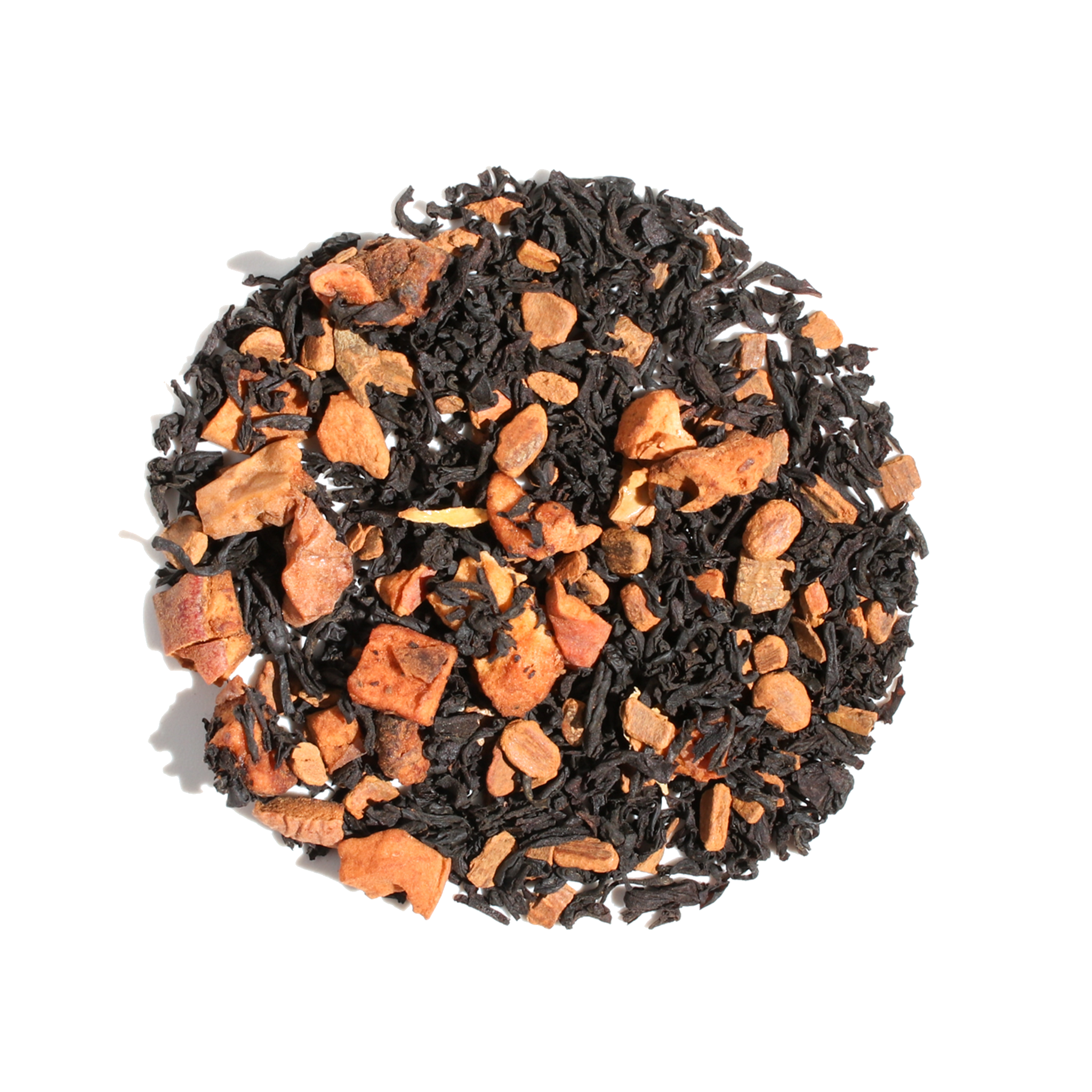 Autumn Vibes Black Tea by Plum Deluxe featuring cinnamon and hazelnut flavors in a tea bag or loose leaf presentation.