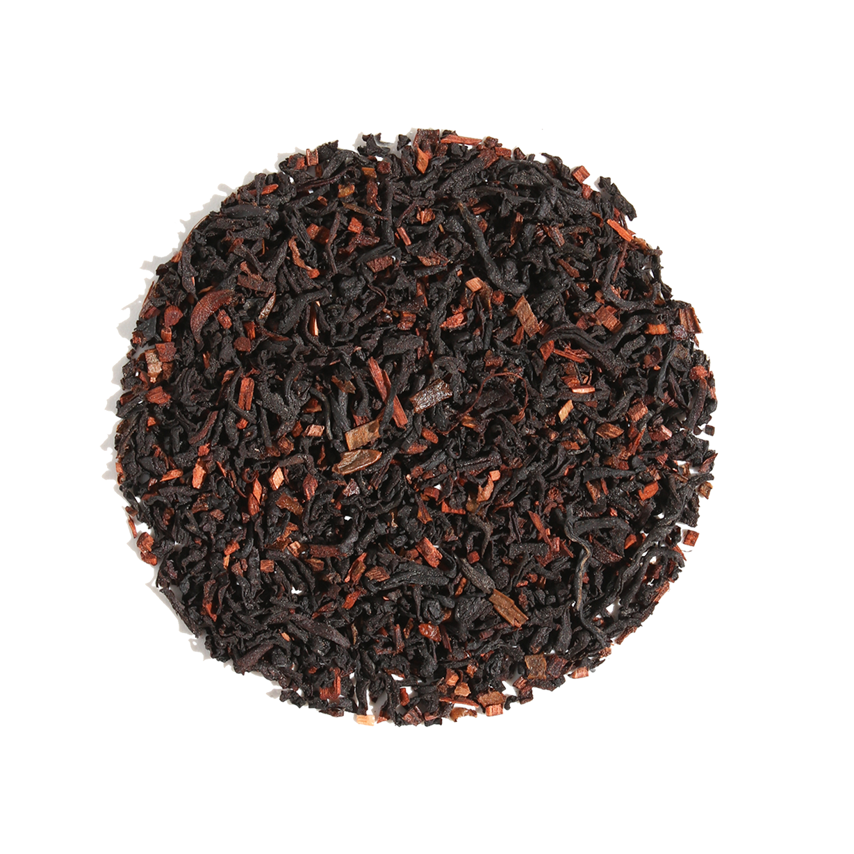 Cup of Vanilla Latte Tea with cardamom and vanilla creme from Plum Deluxe Tea, featuring a steaming, aromatic tea blend.