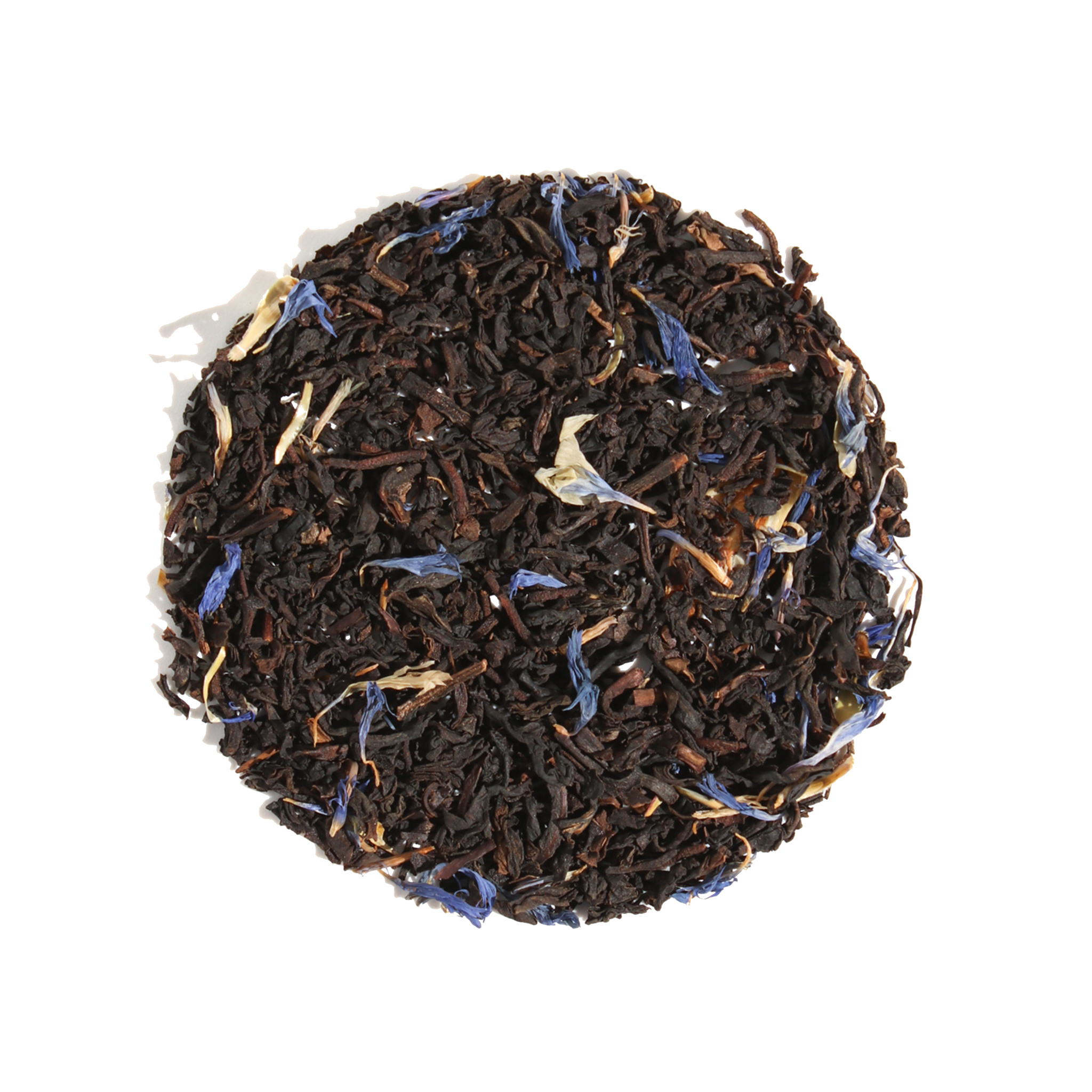 Cup of Plum Deluxe Tea's Mindful Morning Tea Blend Earl Grey with bergamot and tea leaves in a cozy setting.