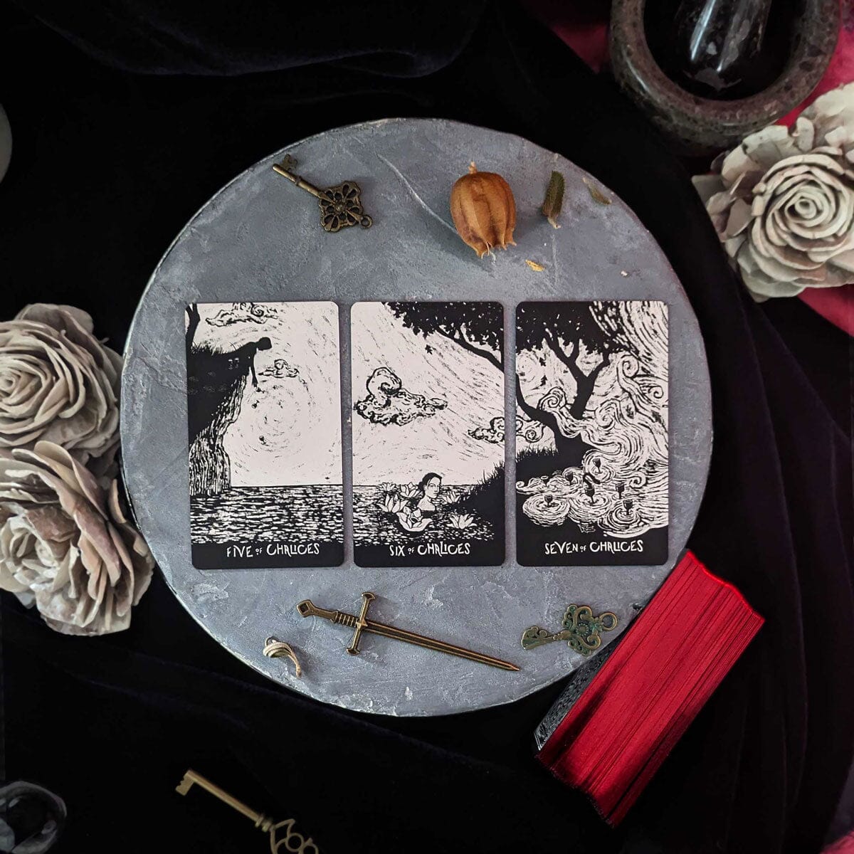 Prisma Visions Little Night Visions deck with colorful, surreal artwork on card backs and packaging.