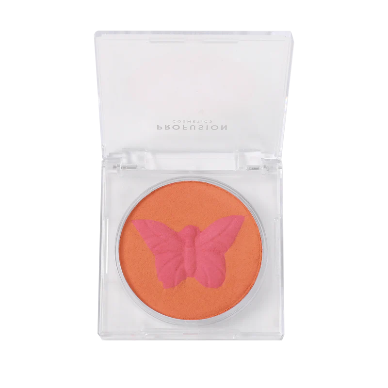 Profusion Cosmetics Empowered Butterfly Social Butterfly Mousse Blush in painted lady shade, creamy formula with butterfly design.