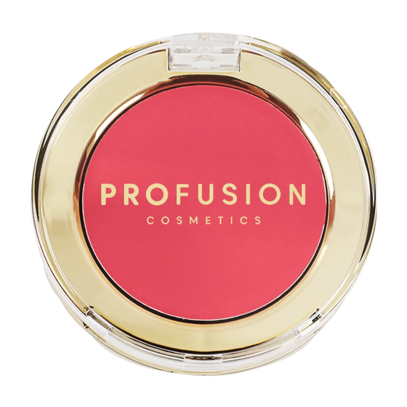 Profusion Cosmetics Superbloom Full Bloom Cream Blush in Rose Petal, showing a soft pink cream blush in a compact.