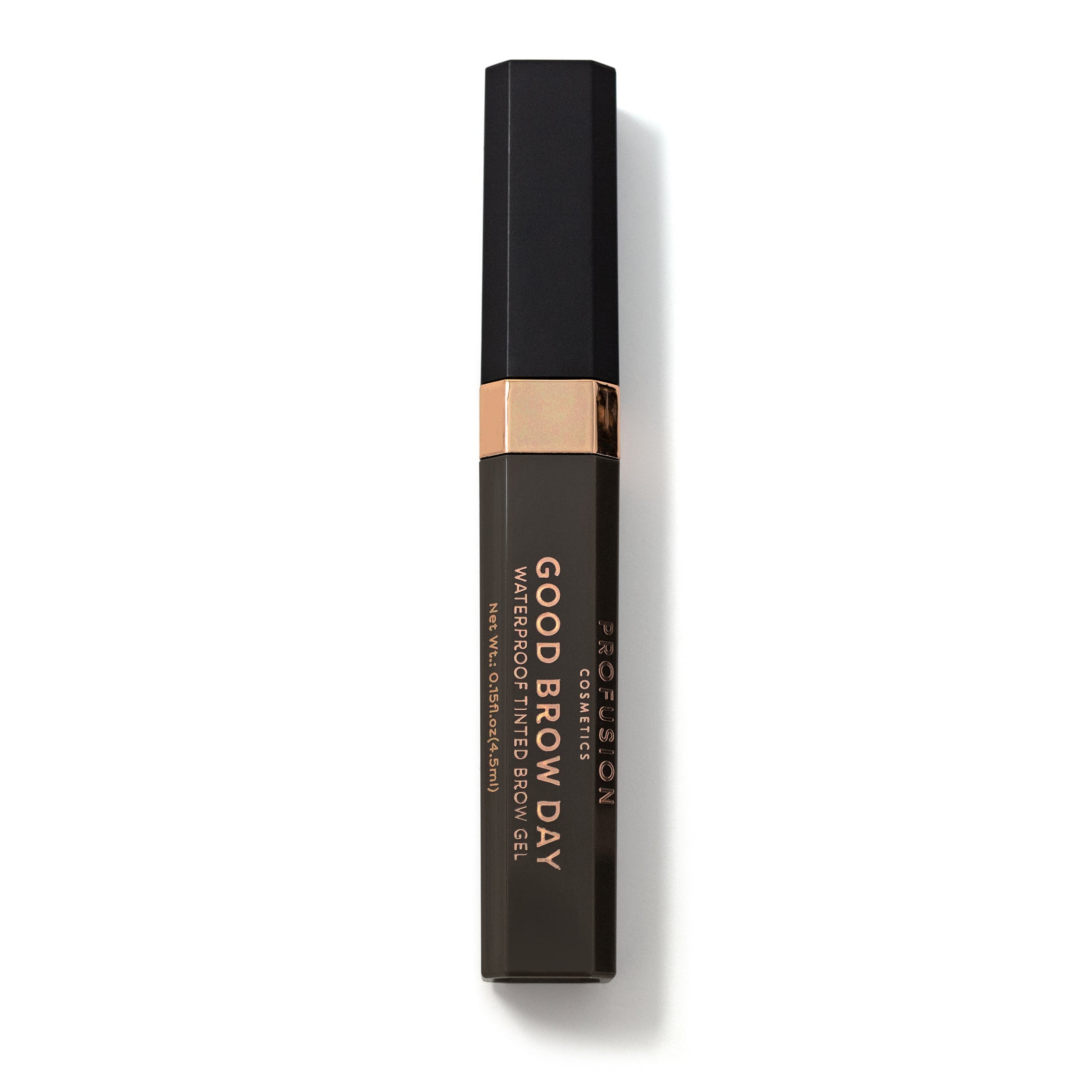 Profusion Cosmetics blonde waterproof tinted brow gel applied to brows, enhancing and shaping for a natural look.
