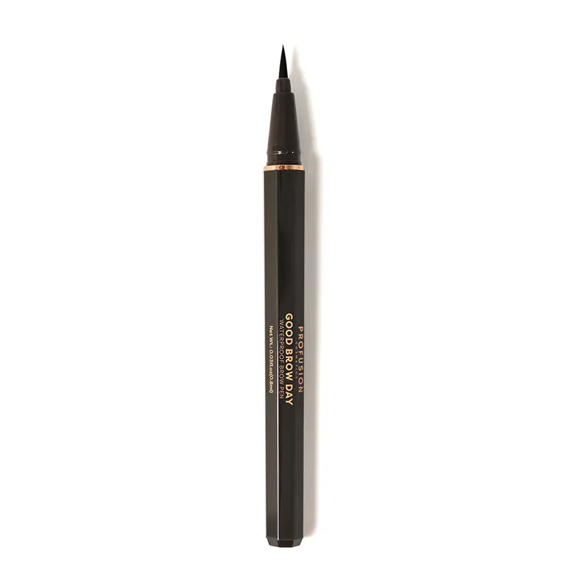 Profusion Cosmetics Good Brow Day waterproof brow pen in soft brown for natural, defined brows with smudge-proof formula.