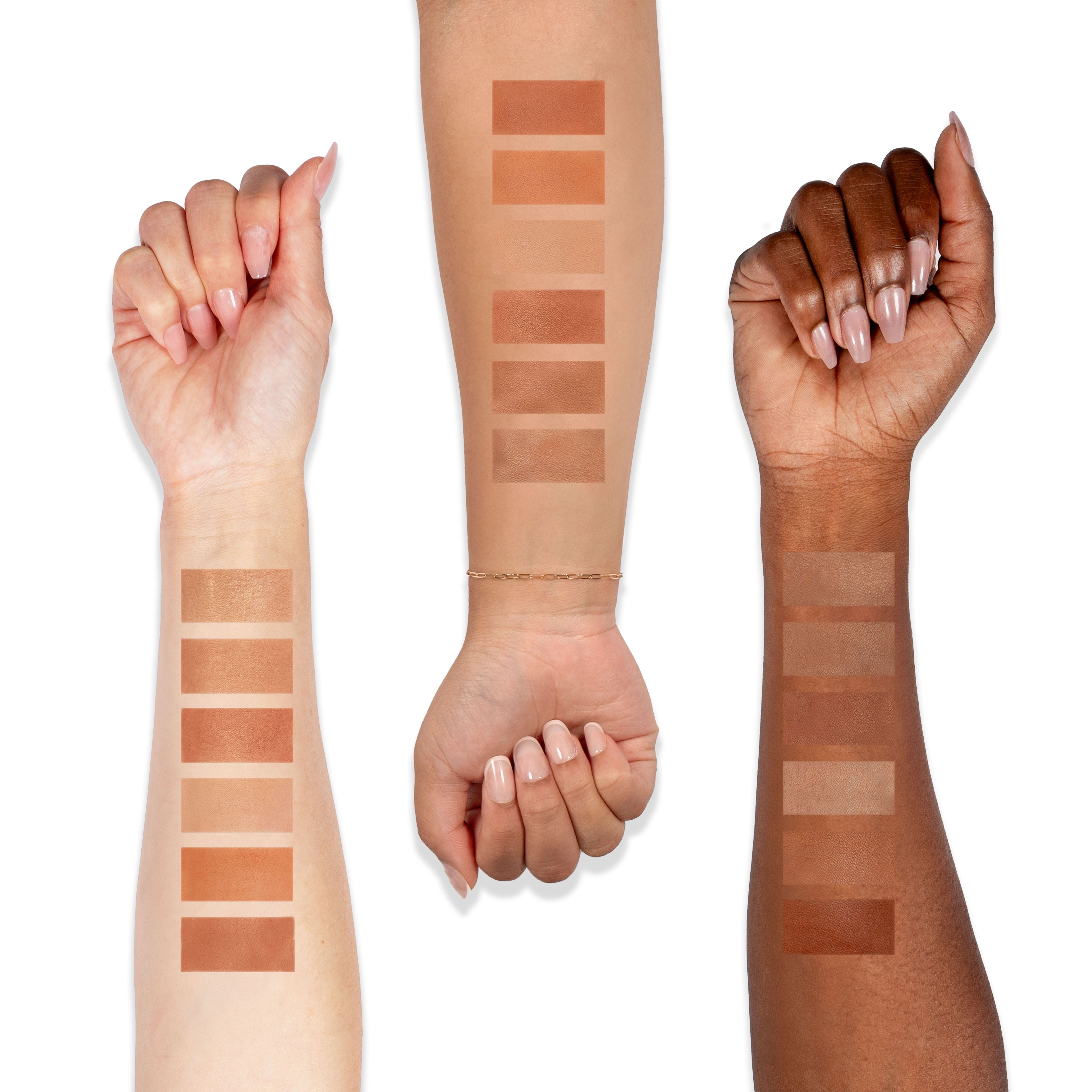 Profusion Cosmetics 6-shade face bronzer palette with warm and neutral tones for sculpting and contouring.