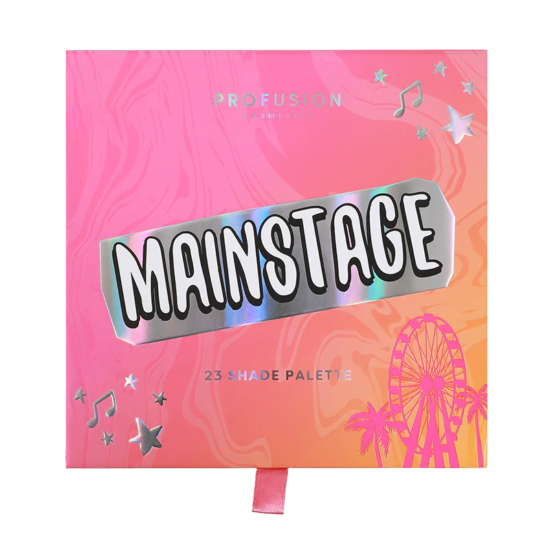 Profusion Cosmetics It's a Vibe Mainstage 23-Shade Palette with colorful eyeshadows in a sleek palette.