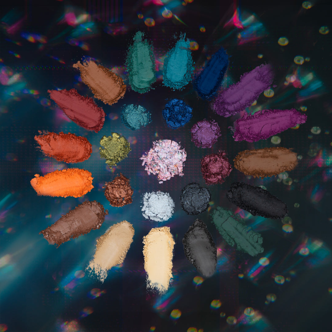 Profusion Cosmetics Metachrome 25-Shade Eyeshadow Palette with vibrant, multi-color shades for bold eye looks