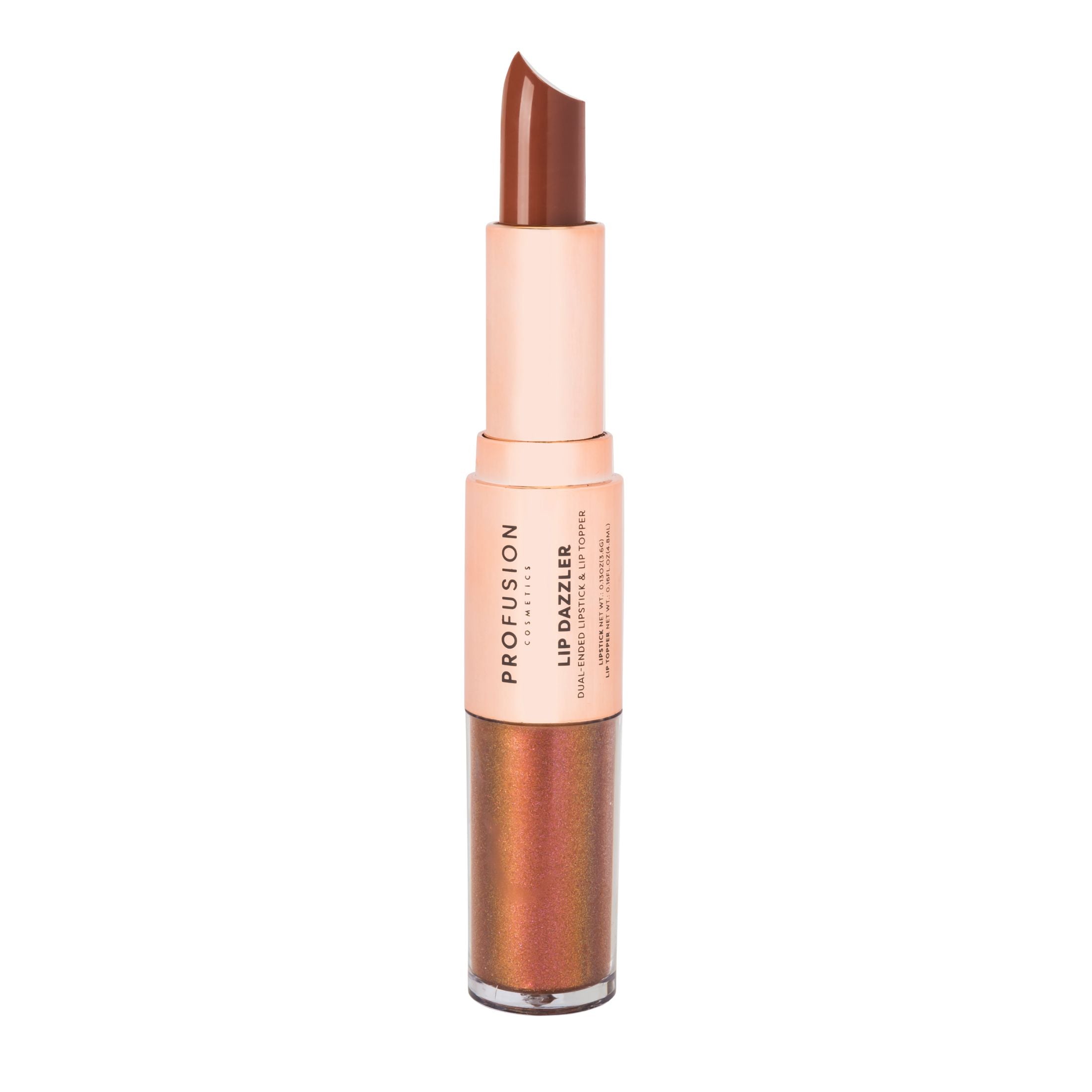Profusion Cosmetics Lip Dazzlers with sparkling, shiny finish and vibrant color, shown in a close-up image.