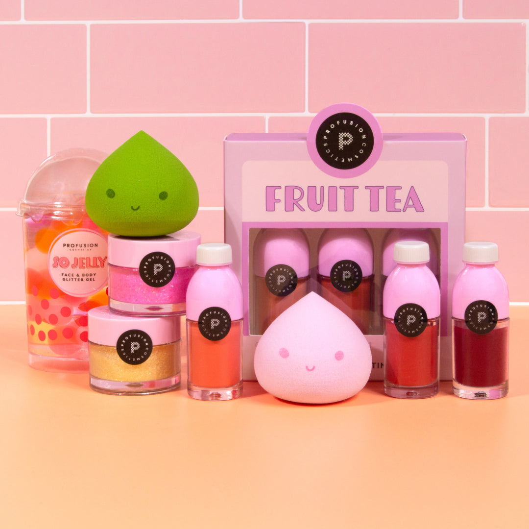 Profusion Cosmetics I 🖤 Boba So Jelly face and body glitter in vibrant dragonfruit pink with sparkling shimmer.